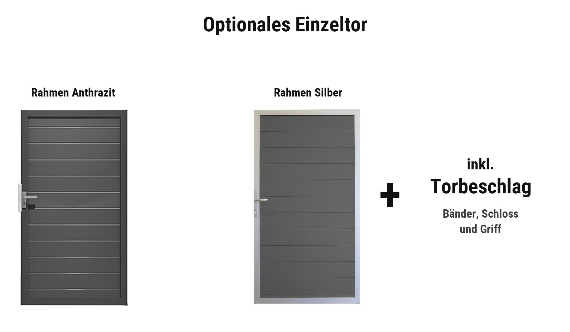 Randers Einzeltor: ca. 100 x 180 cm, Rahmen in Anthrazit oder Silber