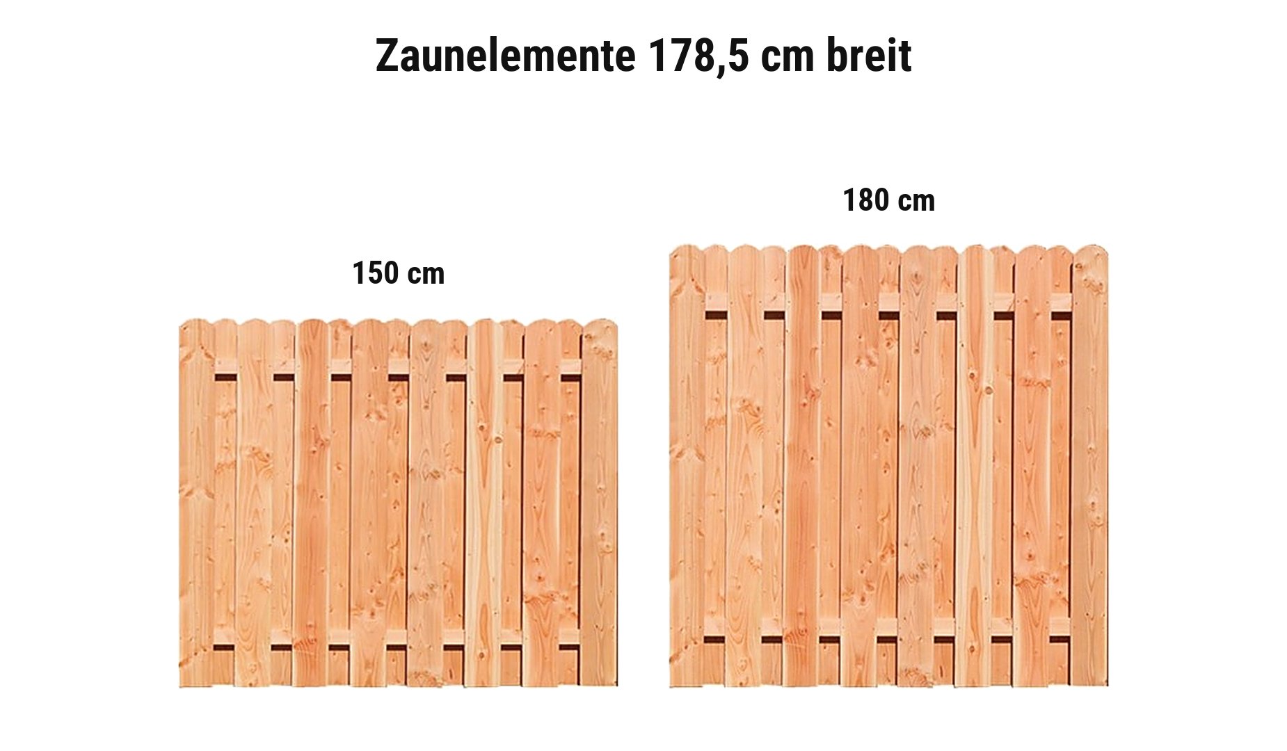 Blickschutz Montreux: Zaunelemente 178,5 cm breit, 150 cm oder 180 cm hoch