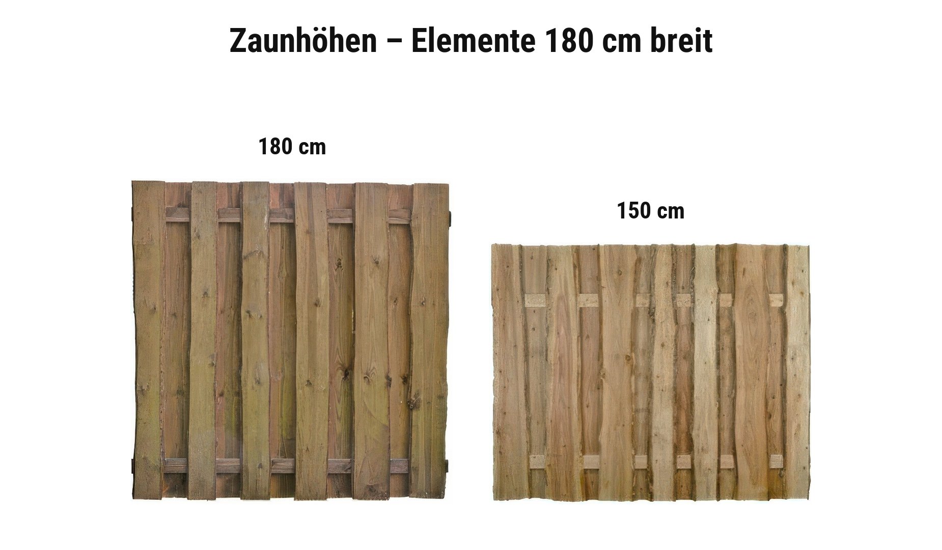 Bohlenzaun Kolding: 180 cm, 150 cm