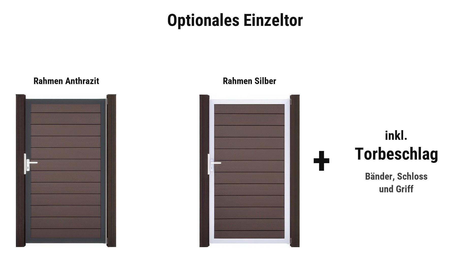 Odense Einzeltor: ca. 100 x 180 cm, Rahmen in Anthrazit oder Silber
