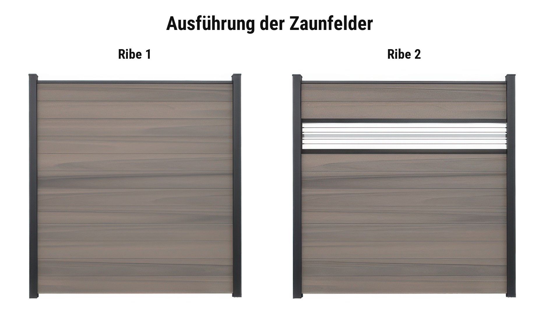 Ausführung BPC Sichtschutzwand Ribe: Ribe 1 oder Ribe 2