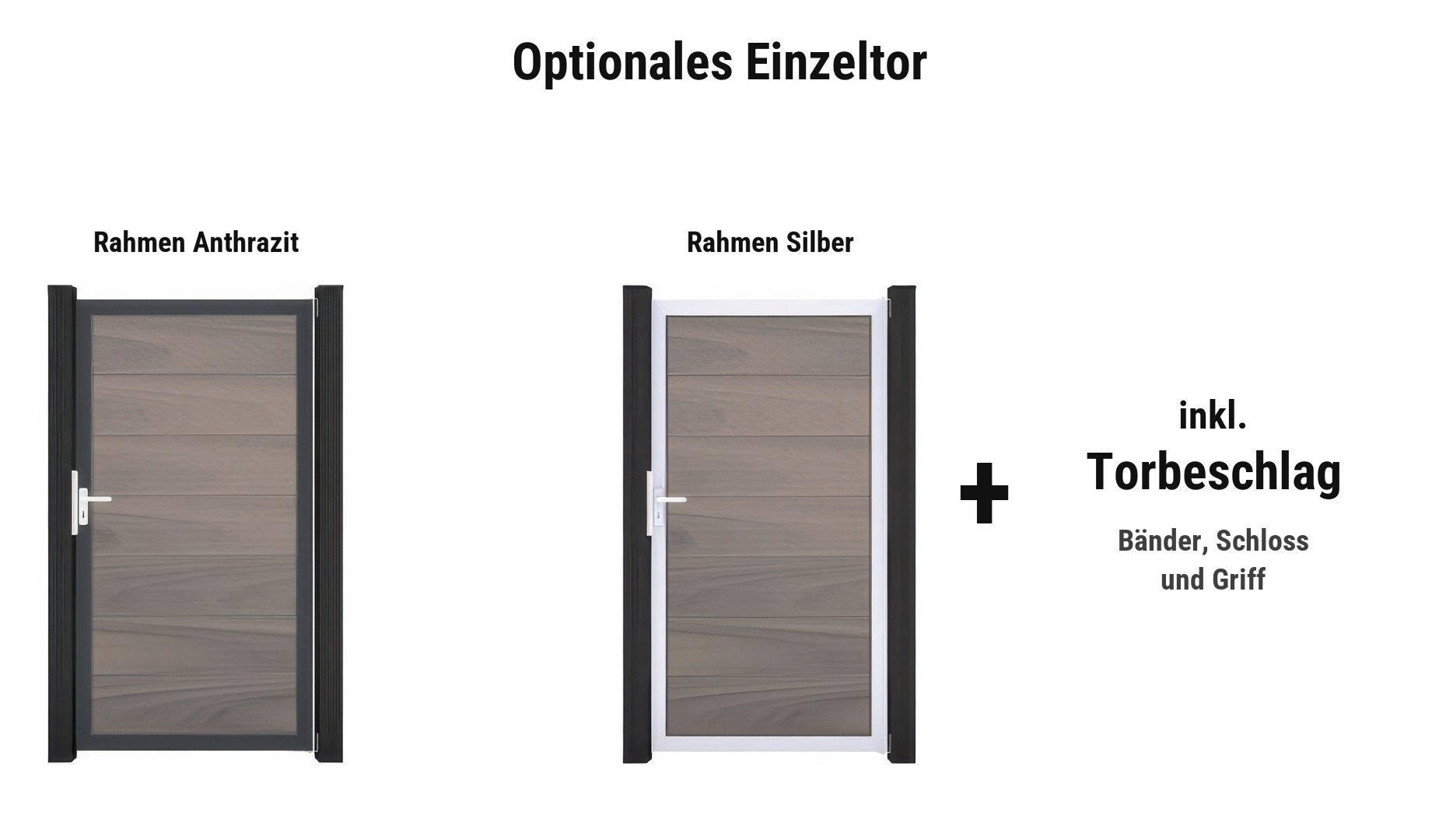 Ribe Maxi Einzeltor: ca. 100 x 180 cm, Rahmen in Anthrazit oder Silber