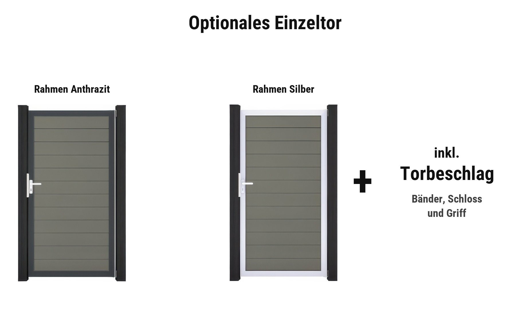 Herning Einzeltor: ca. 100 x 180 cm, Rahmen in Anthrazit oder Silber