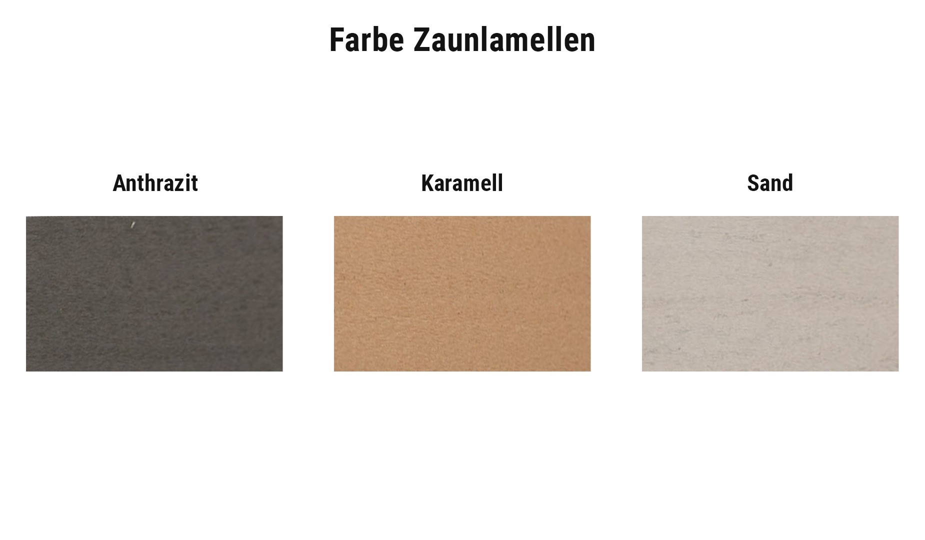 Farbauswahl BPC Steckzaun Hadersleben: Rhombusleisten in Anthrazit, Karamell oder Sand