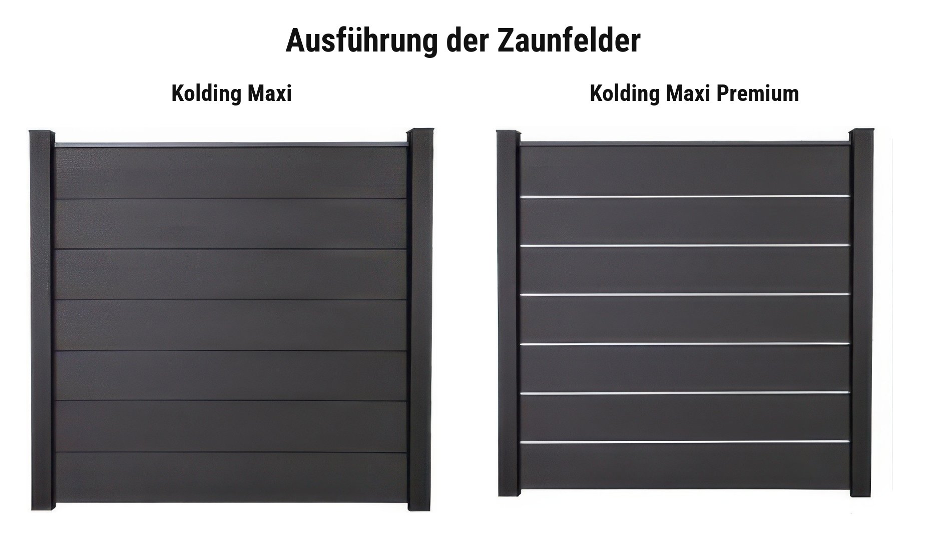 Ausführung BPC Steckzaunsystem Kolding Maxi: Kolding Maxi oder Kolding Maxi Premium