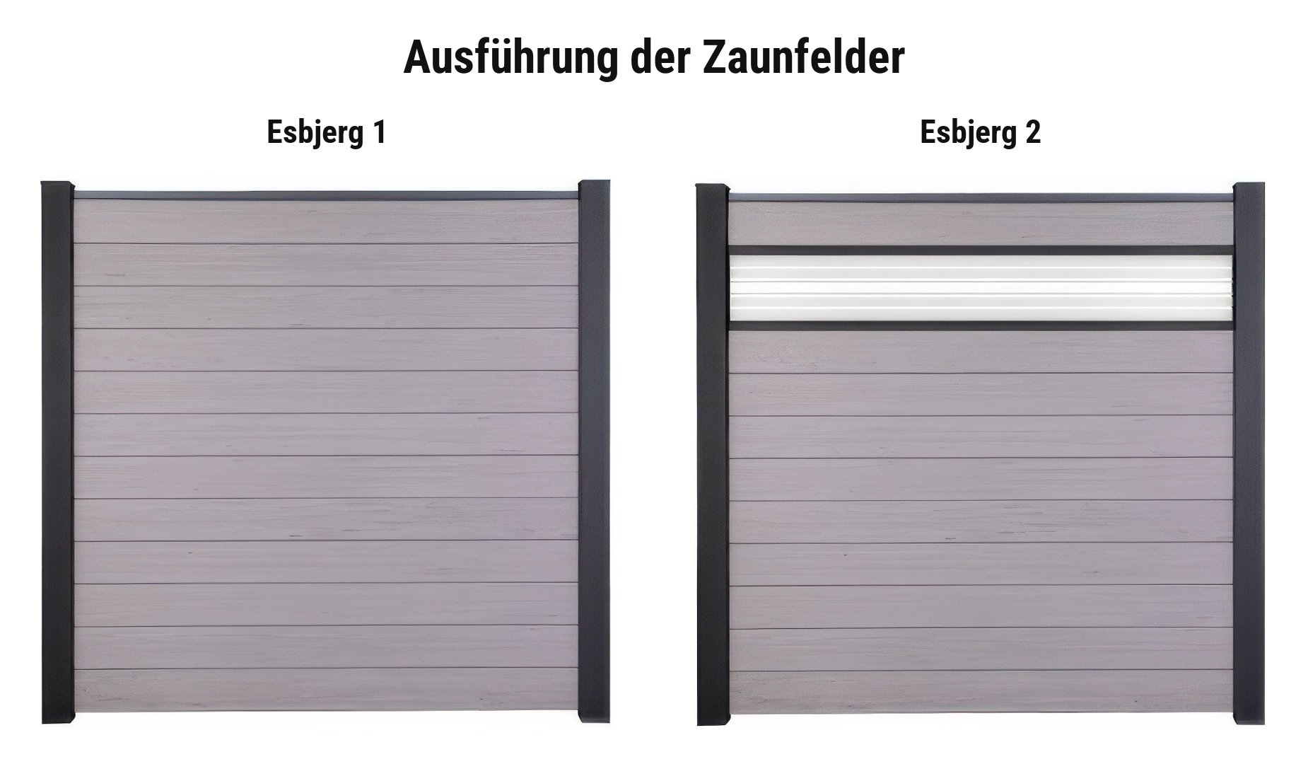Ausführung BPC Zaunelemente Esbjerg: Esbjerg 1 oder Esbjerg 2
