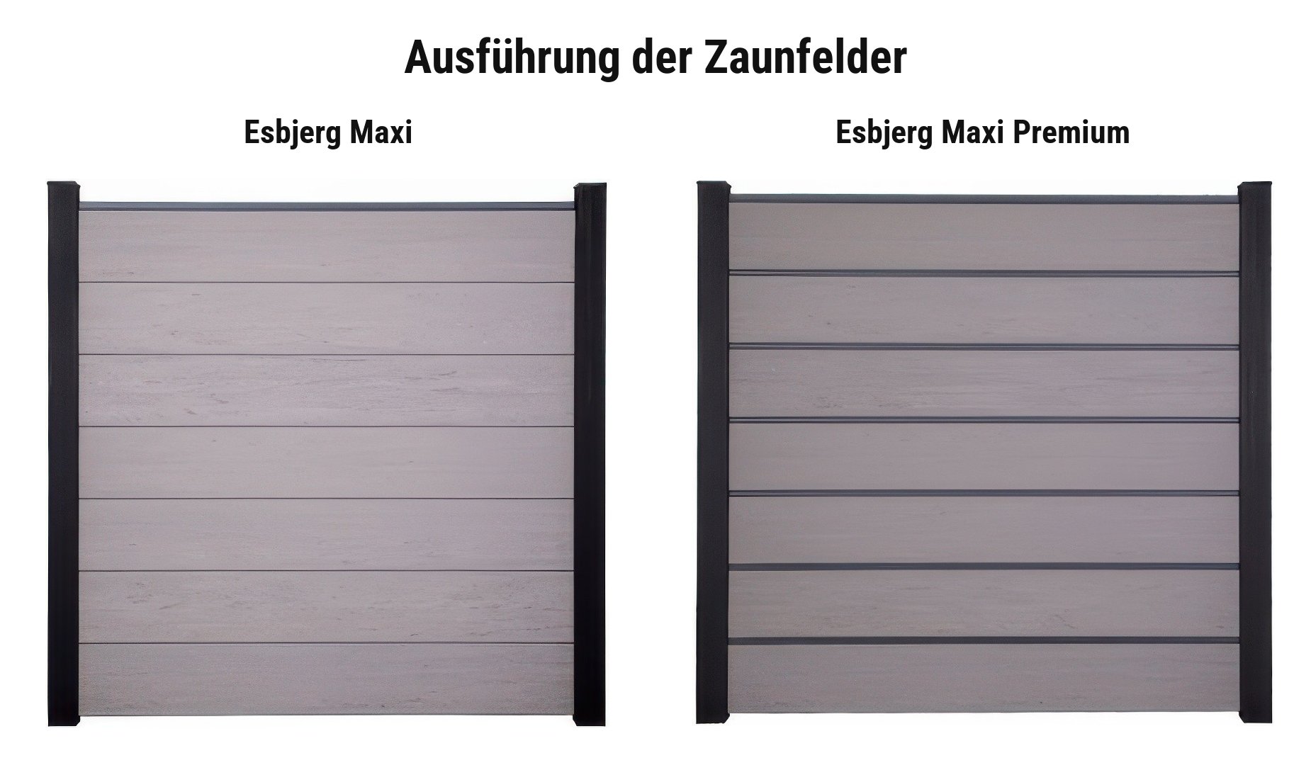 Ausführung BPC Zaunelemente Esbjerg Maxi: Esbjerg Maxi oder Esbjerg Maxi Premium
