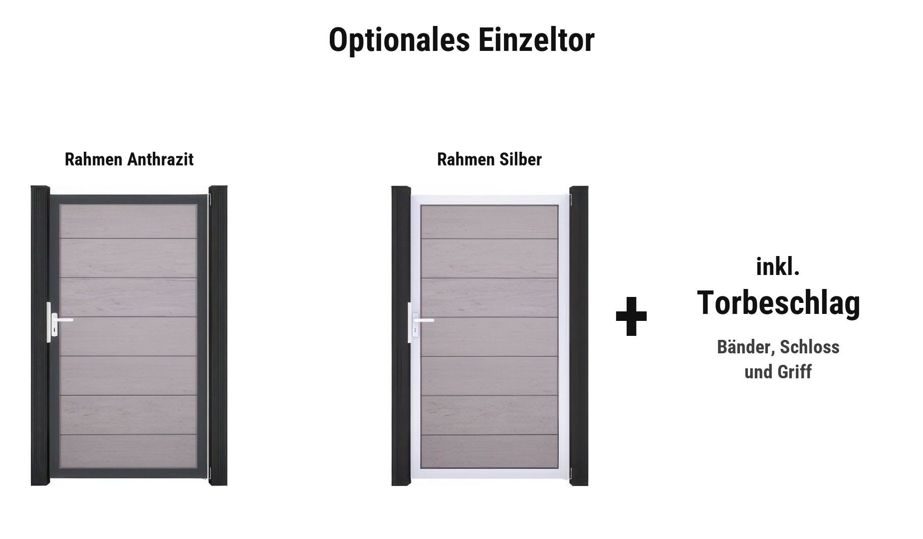 Esbjerg Maxi Einzeltor: ca. 100 x 180 cm, Rahmen in Anthrazit oder Silber