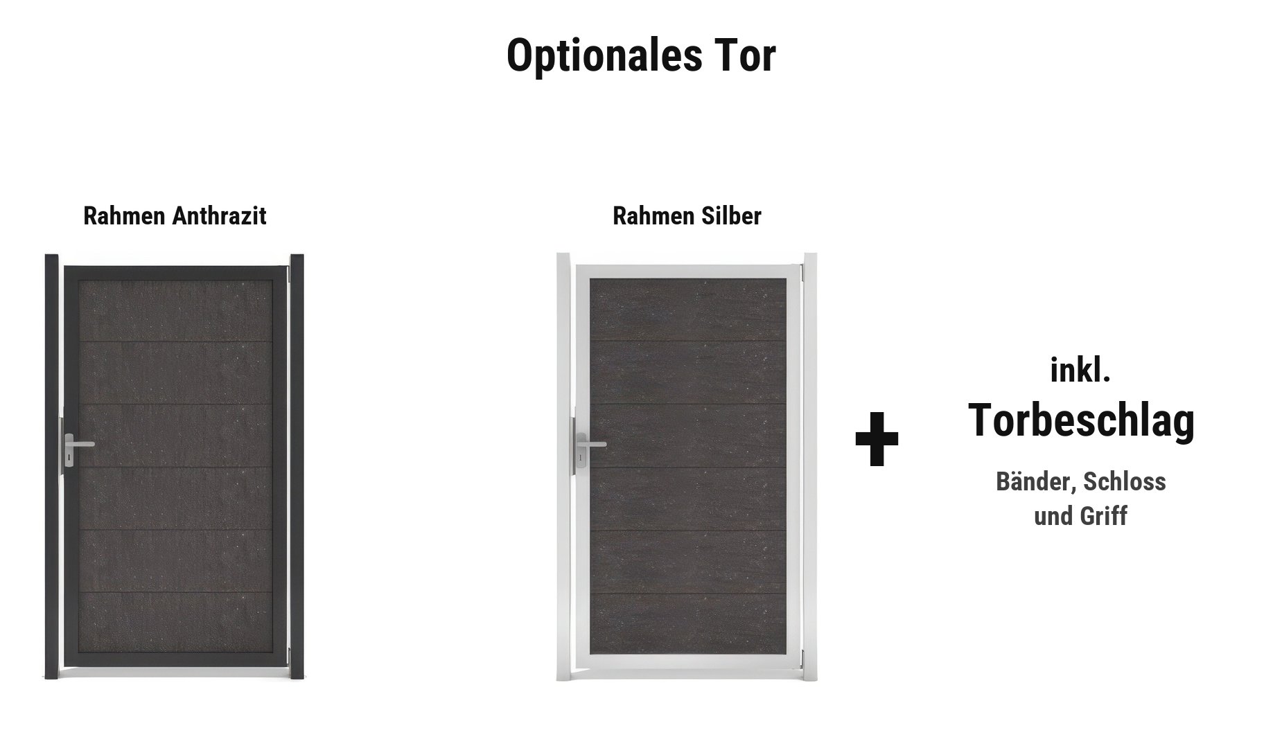 Varde Tor: ca. 100 x 180 cm mit Alurahmen in Anthrazit oder Silber