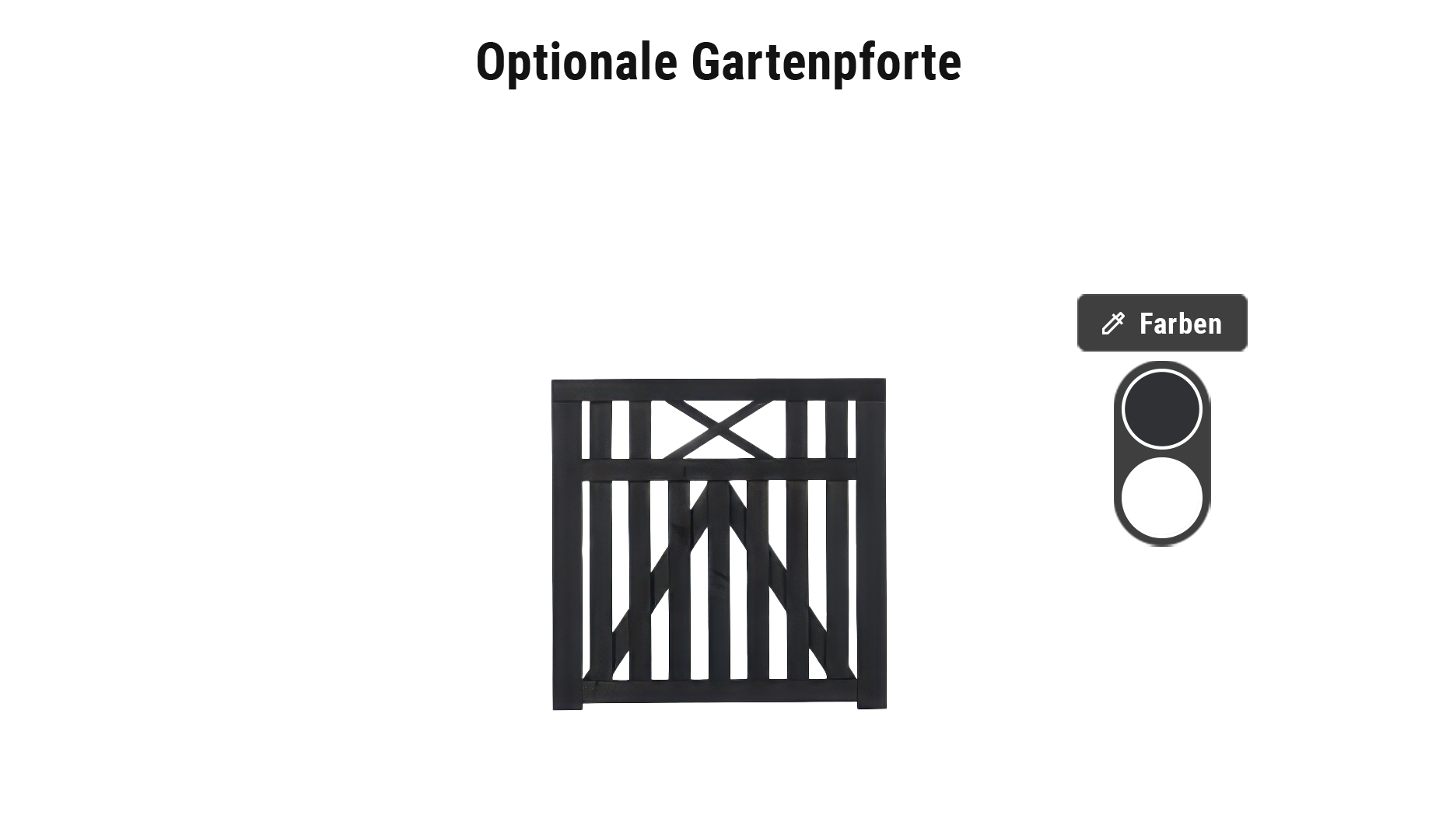 Gartenzaun Komplettset optionale Gartenpforte erhältlich in Schwarz oder Weiß