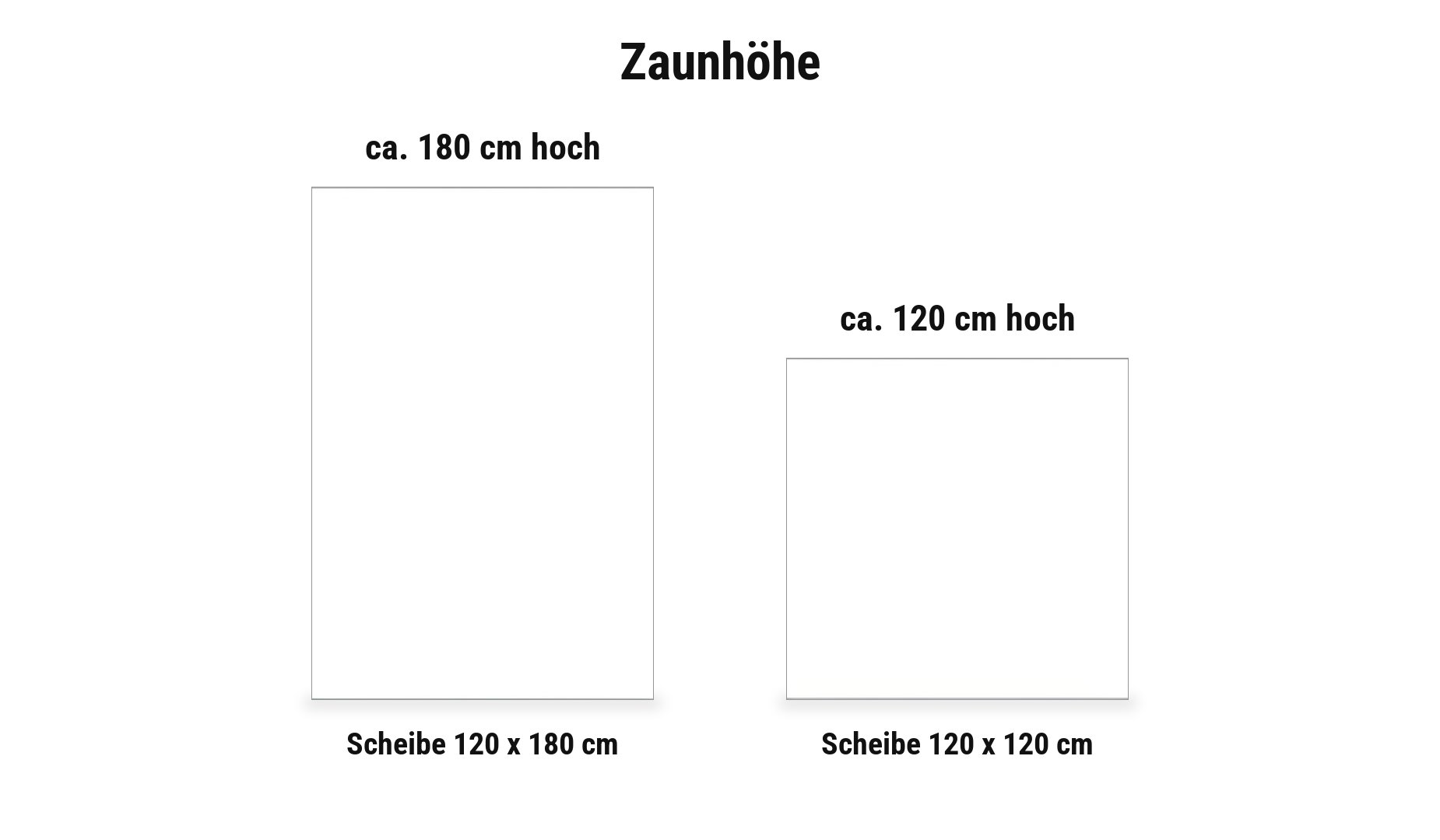 Glasscheibe San Jose: 120 x 120 cm oder 120 x 180 cm aus 8 mm ESG