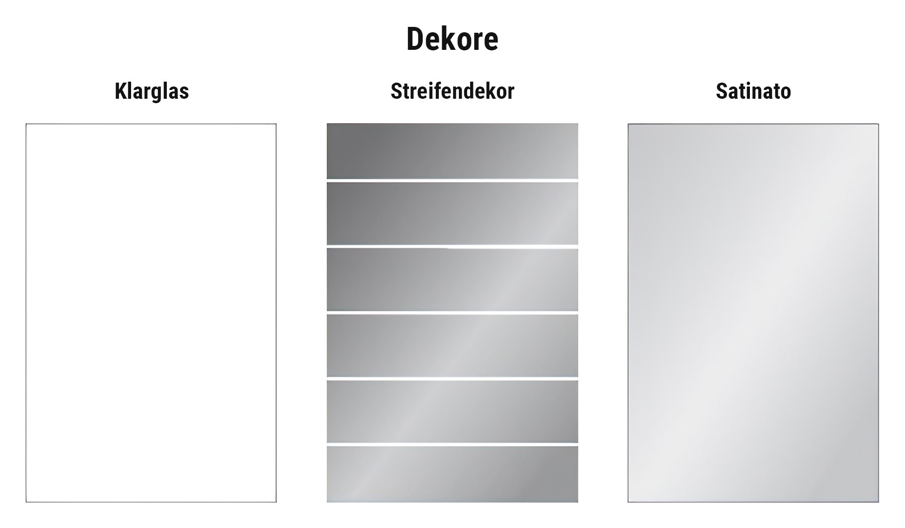 Glas-Dekore Glaszaun Als: Klarglas, Streifendekor oder Vollflächendekor