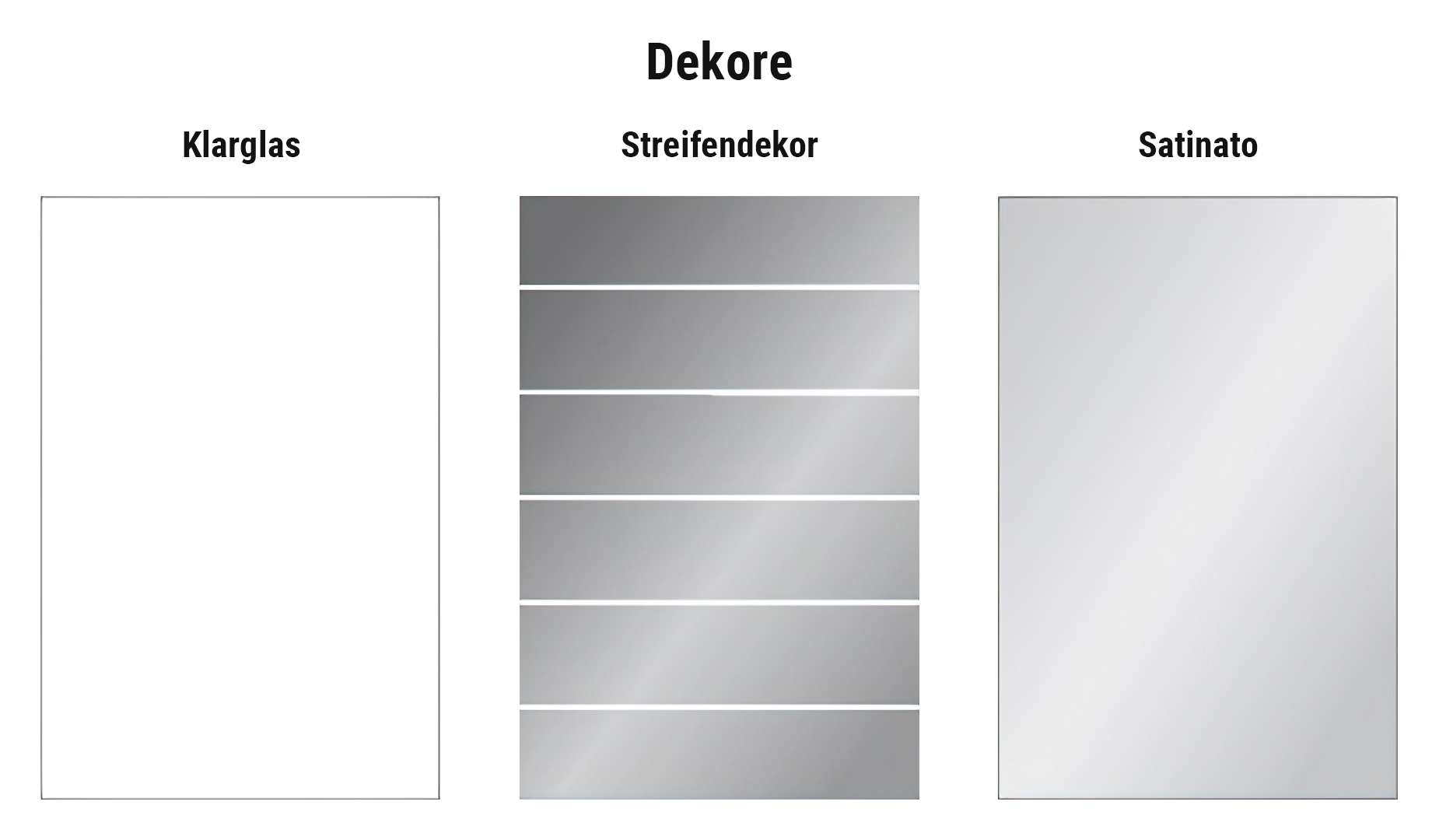 Glaszaunsystem Komplettset Dekore: Klarglas, Streifendekor und Satinato