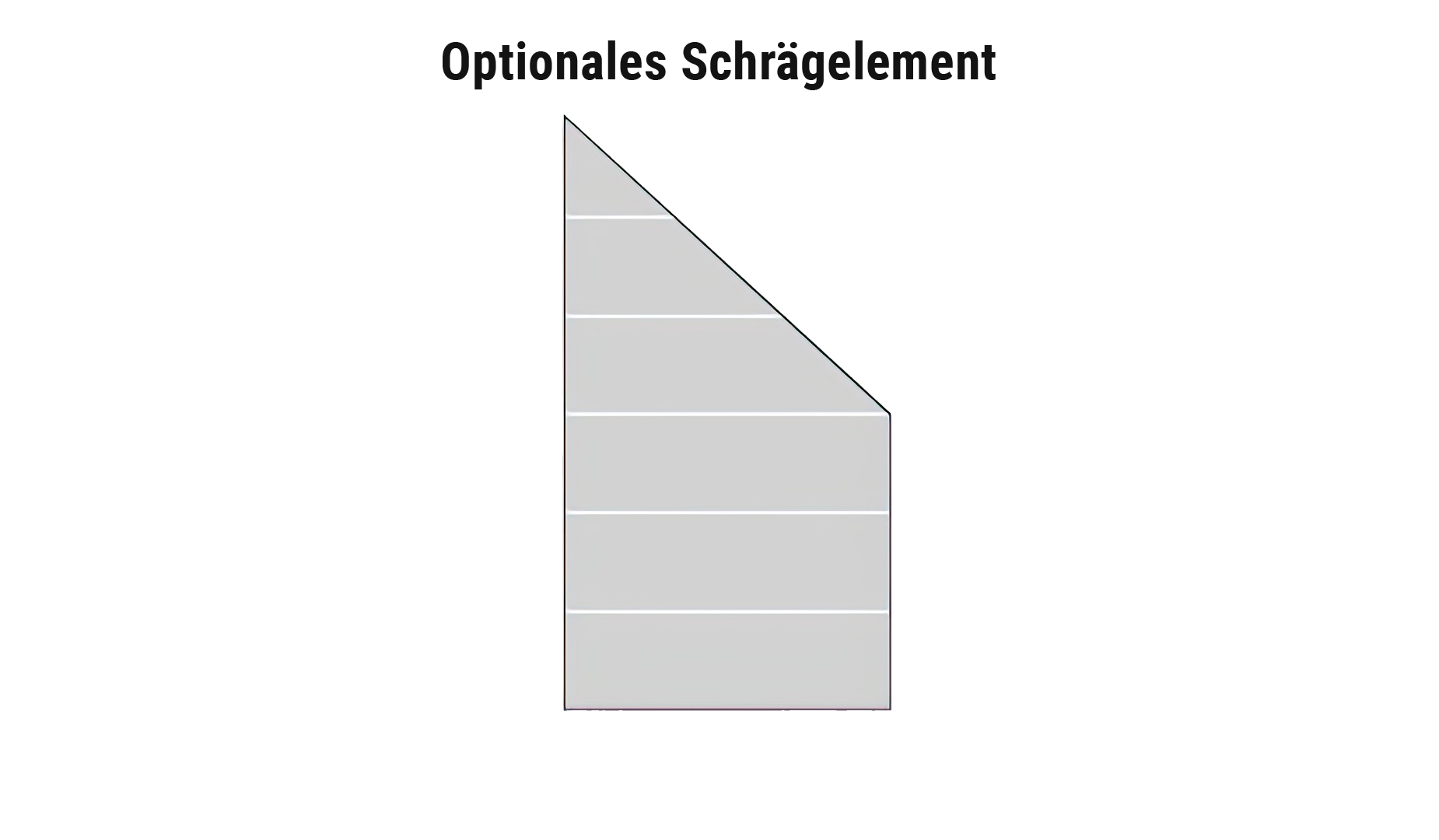 Glaszaunsystem Komplettset optionales Schrägelement aus Glas im passenden Dekor