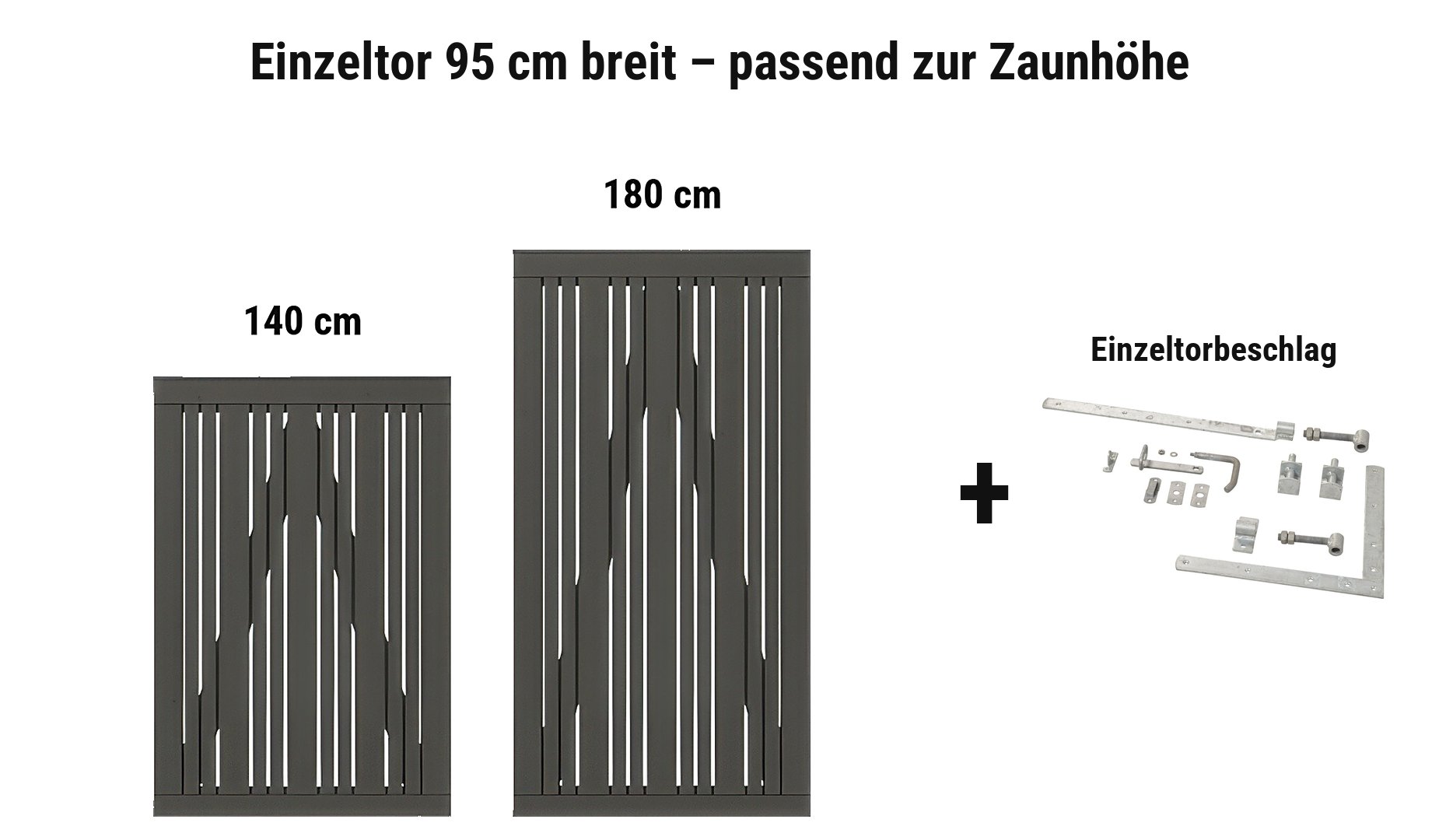 Einzeltor Tangent Umbragrau 95 cm breit passend zur Zaunhöhe