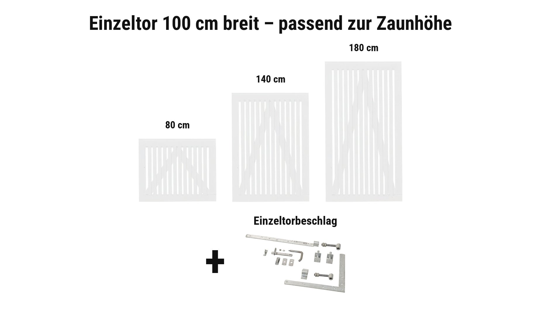 Einzeltor Sendai Weiß 100 cm breit passend zur Zaunhöhe
