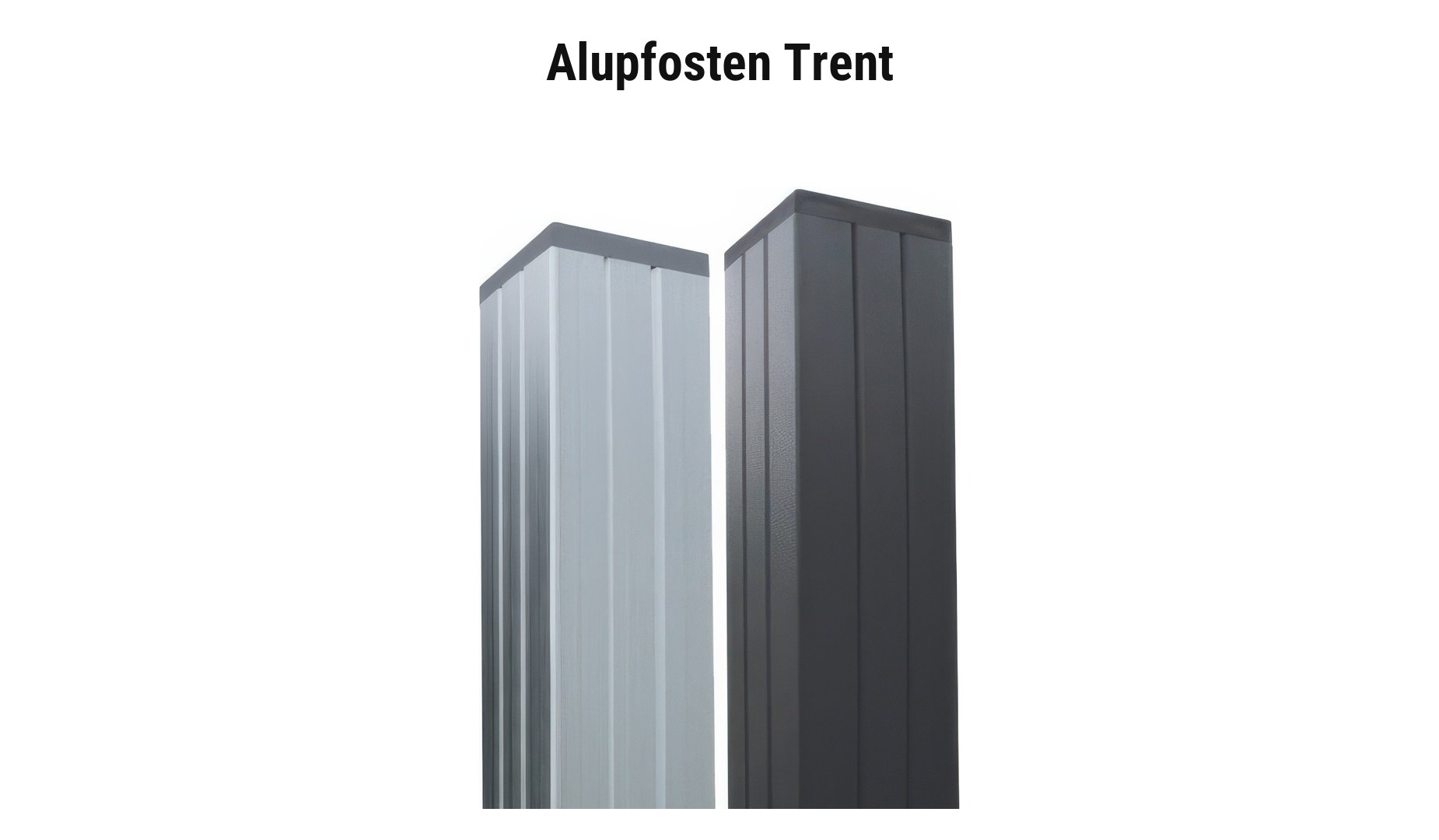 Farbauswahl für die Alupfosten Trent des Holz Zaunsystems Münster: Anthrazit oder Silber