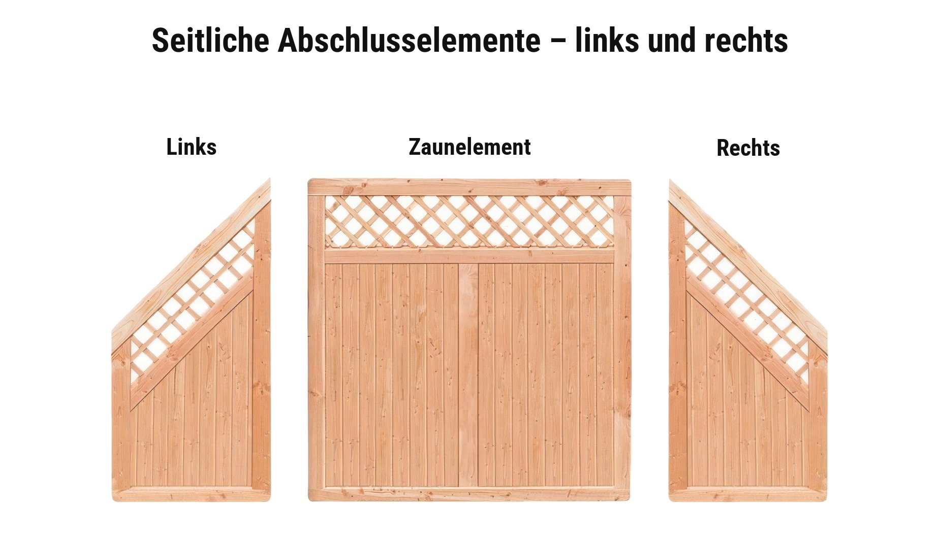 Sion: seitliche Abschlusselemente 88,5 cm breit für das linke oder rechte Zaunende