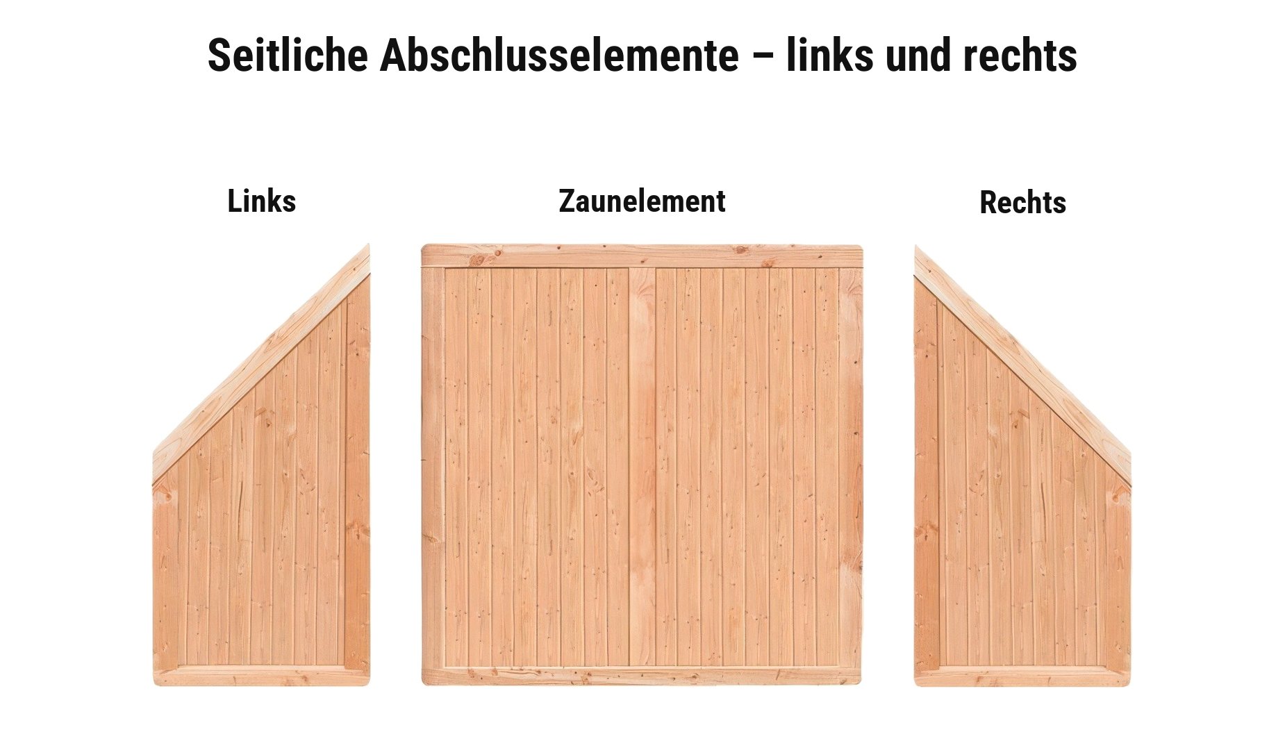 Sion Massiv: seitliche Abschlusselemente 88,5 cm breit für das linke oder rechte Zaunende