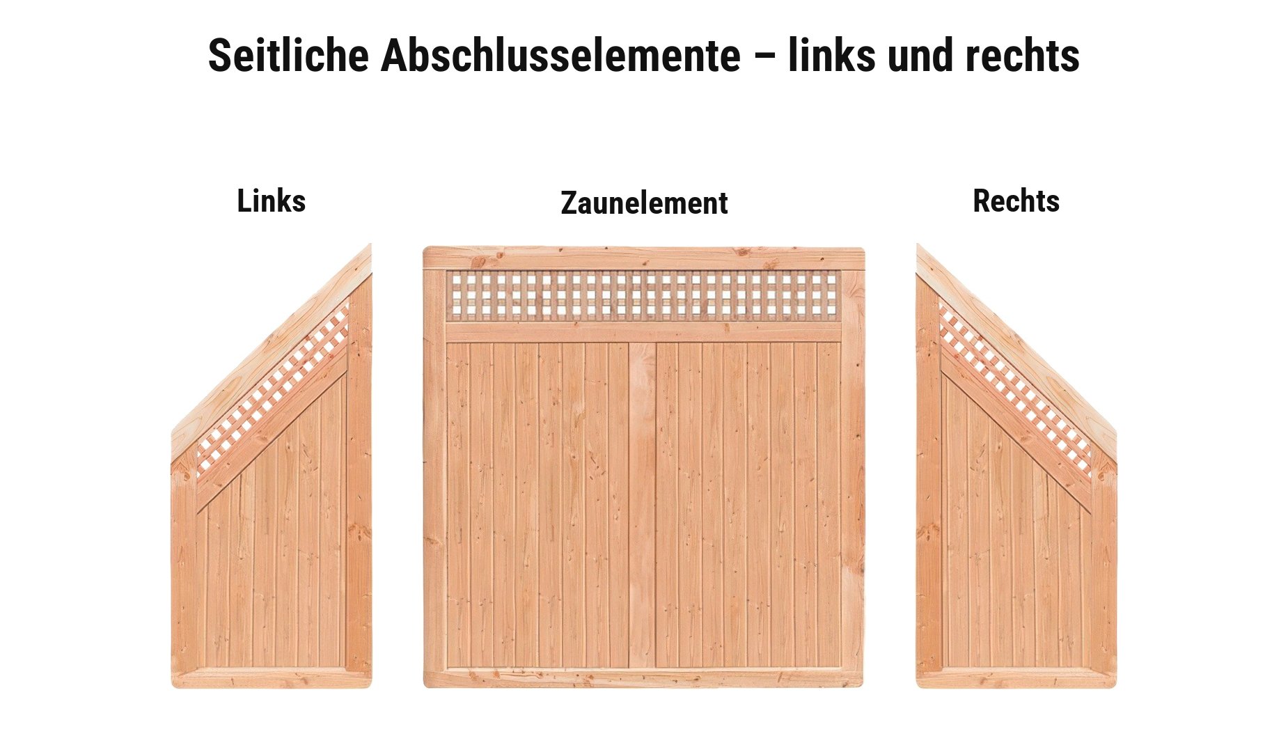 Neuenburg: seitliche Abschlusselemente 81,5 cm breit für das linke oder rechte Zaunende