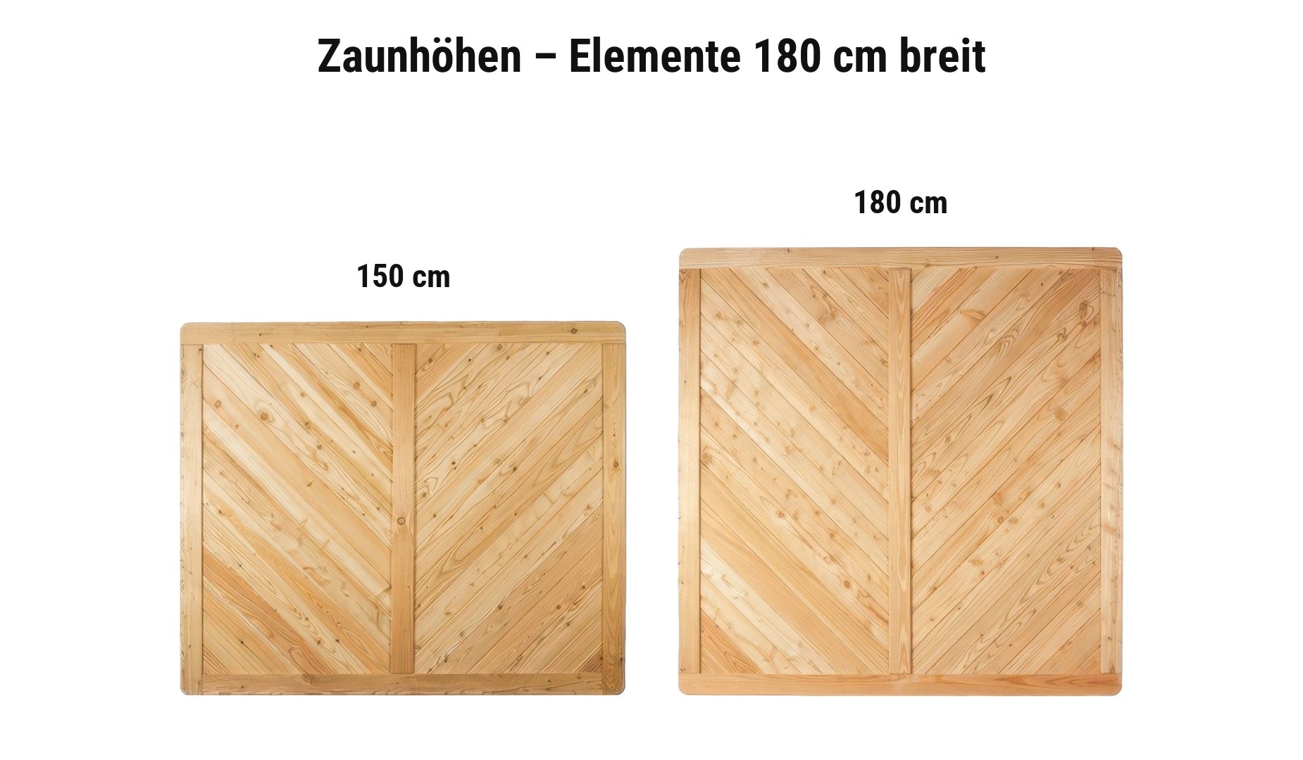 Lärchenzaun Isar: 150 cm, 180 cm