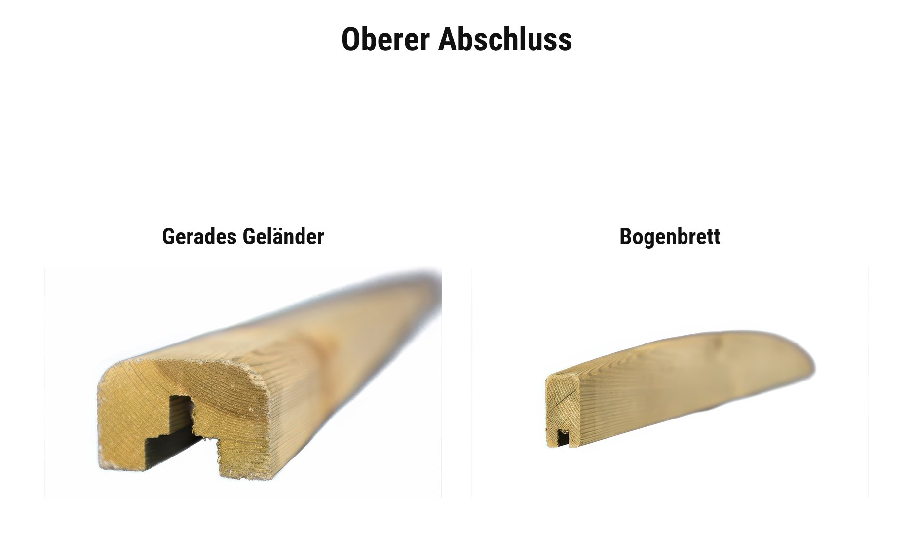Oberer Abschluss Lärmschutzzaun: gerades Geländer oder Bogenbrett
