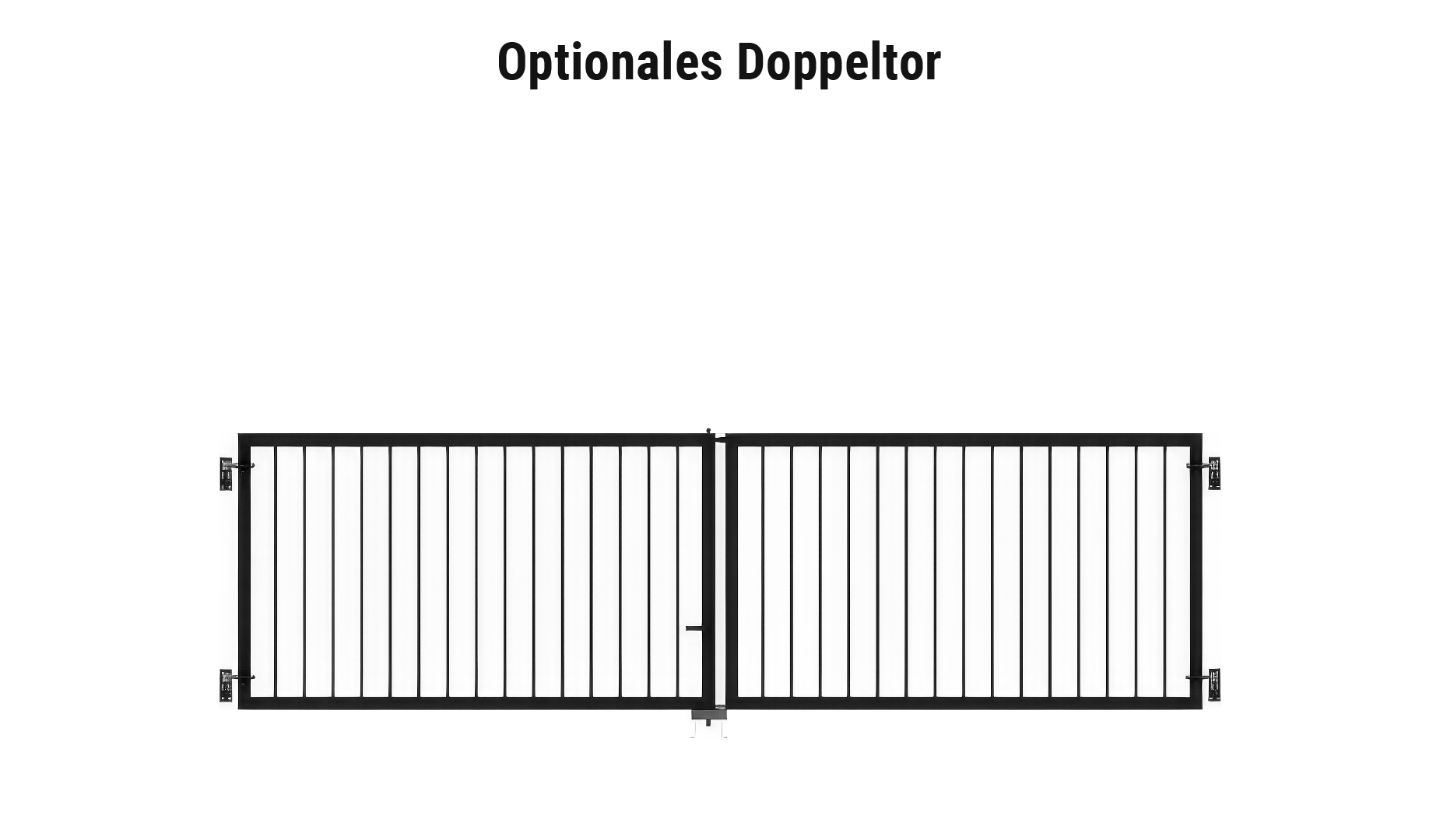Metall Gartenzaun Komplettset optionales Doppeltor aus Stahl mit Zubehör 