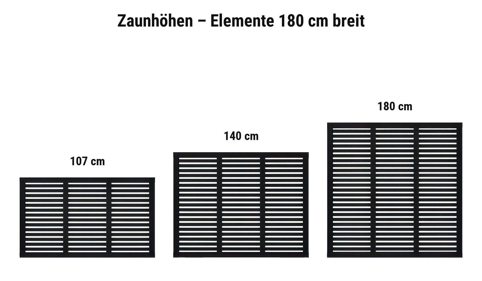 Harmoni Schwarz: 107 cm, 140 cm, 180 cm