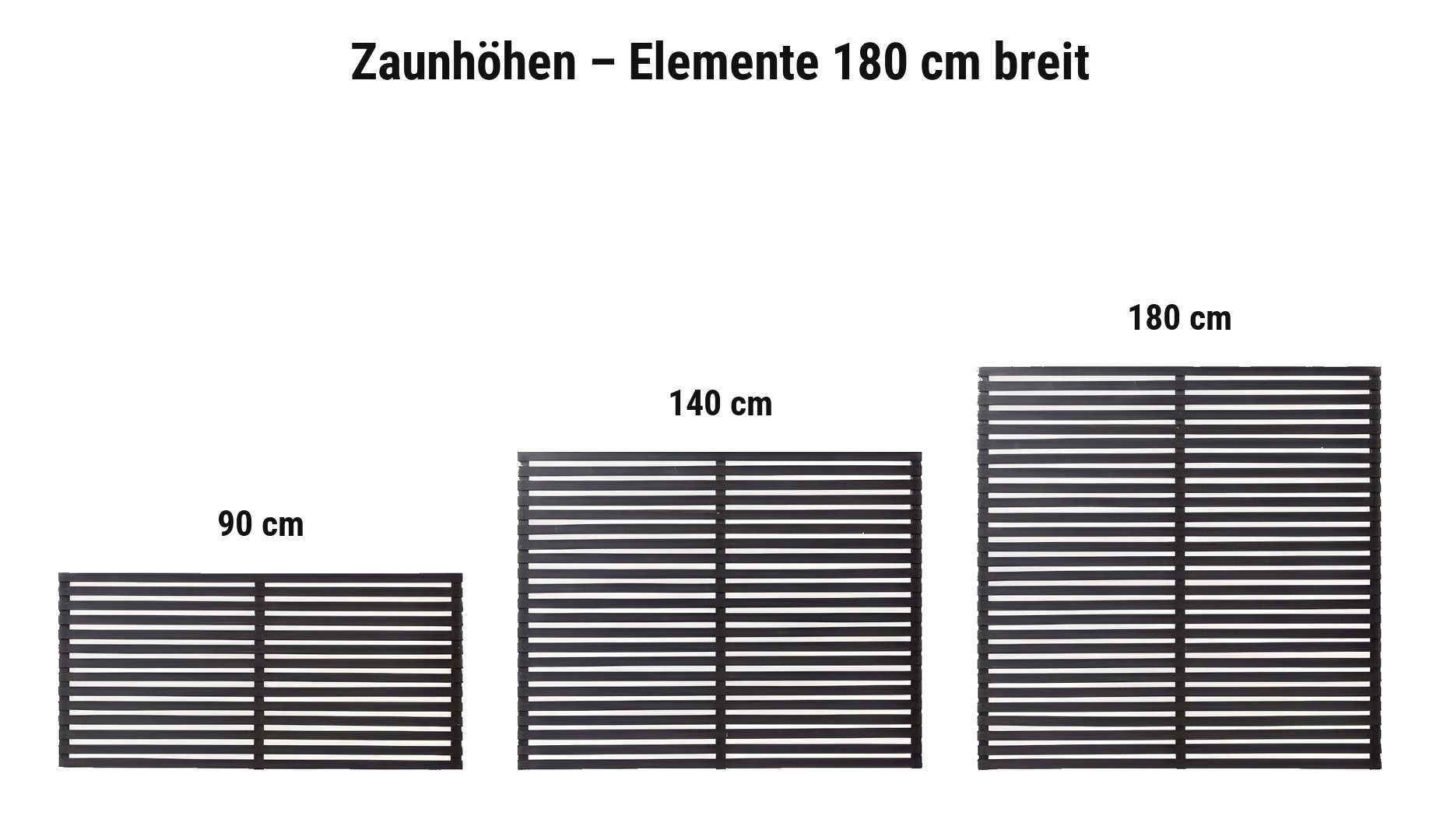 Tokyo Schwarz: 90 cm, 140 cm, 180 cm