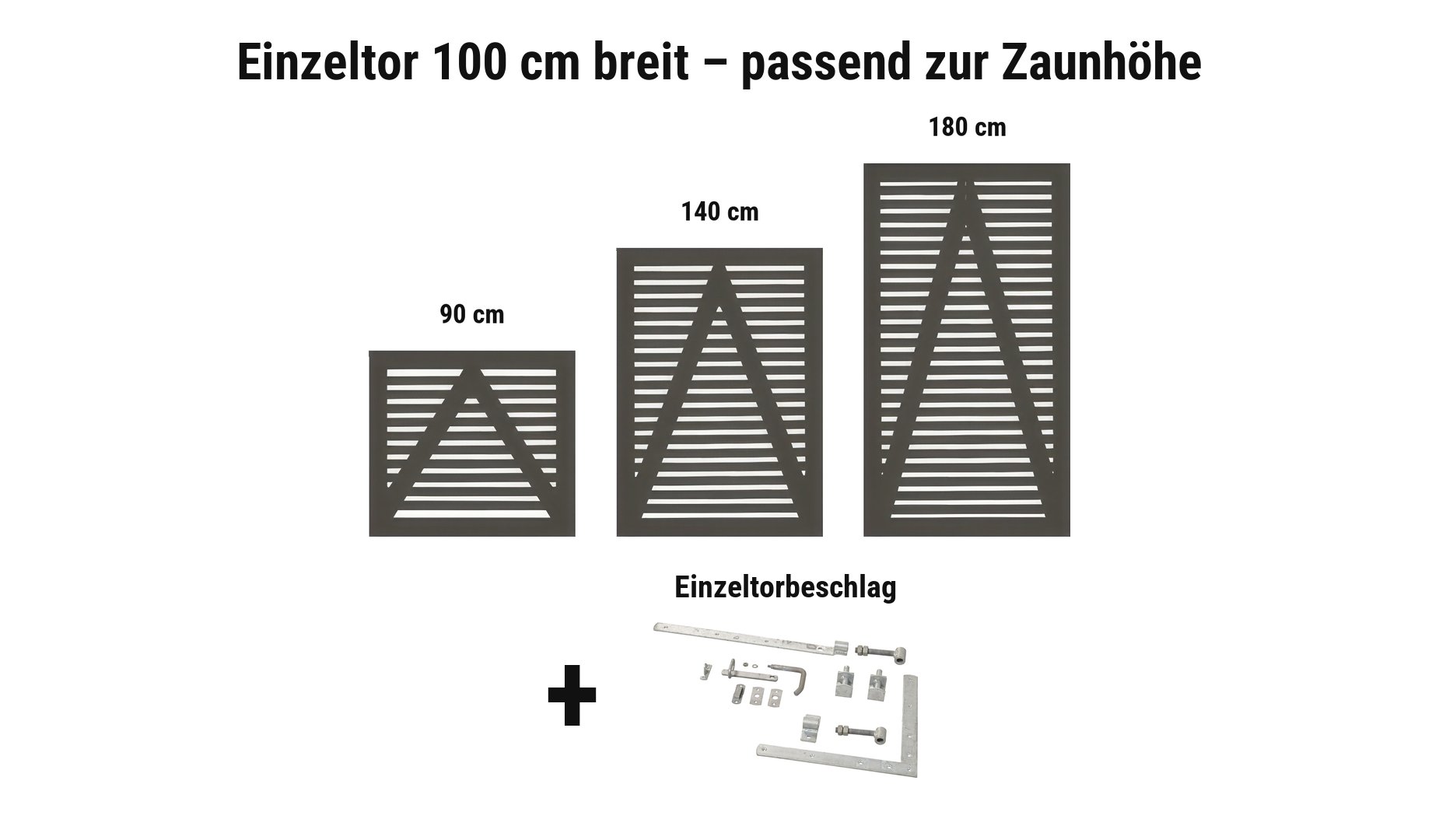 Einzeltor Tokyo Umbragrau 100 cm breit passend zur Zaunhöhe