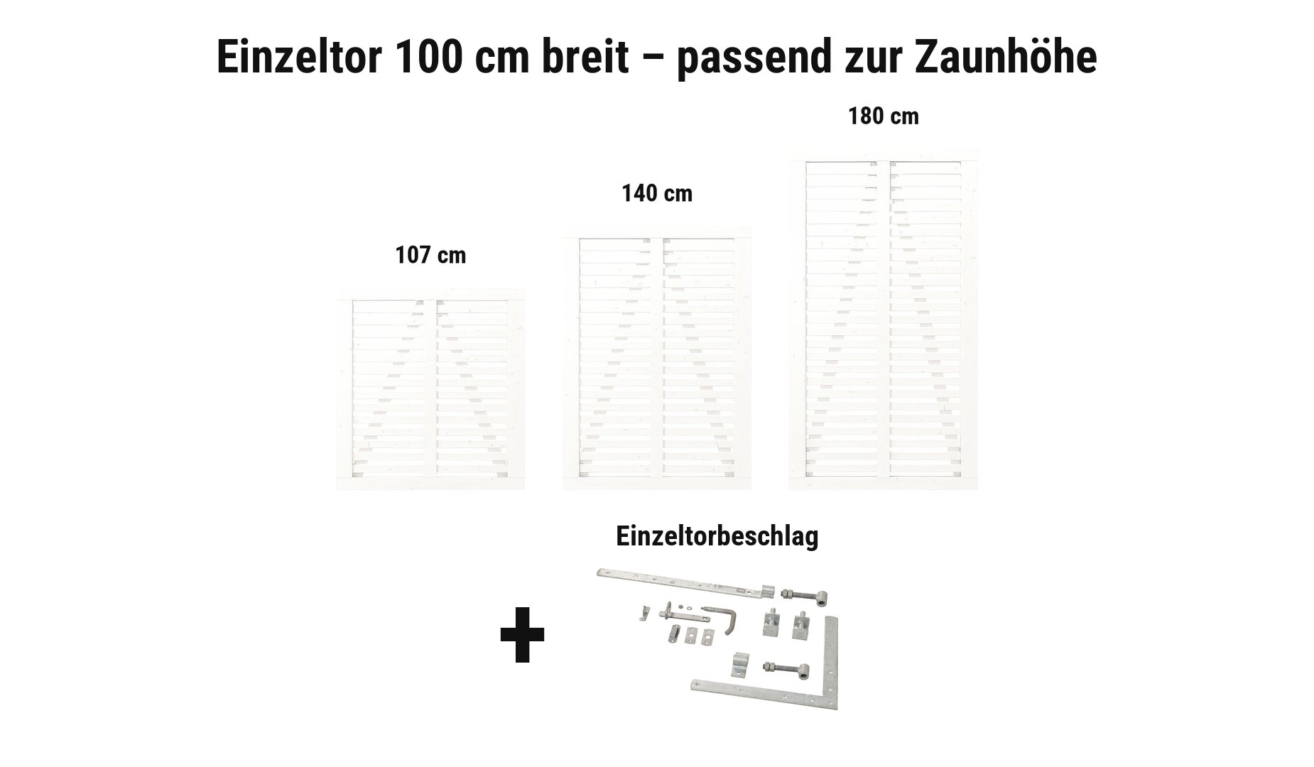 Einzeltor Harmoni Weiß 100 cm breit passend zur Zaunhöhe
