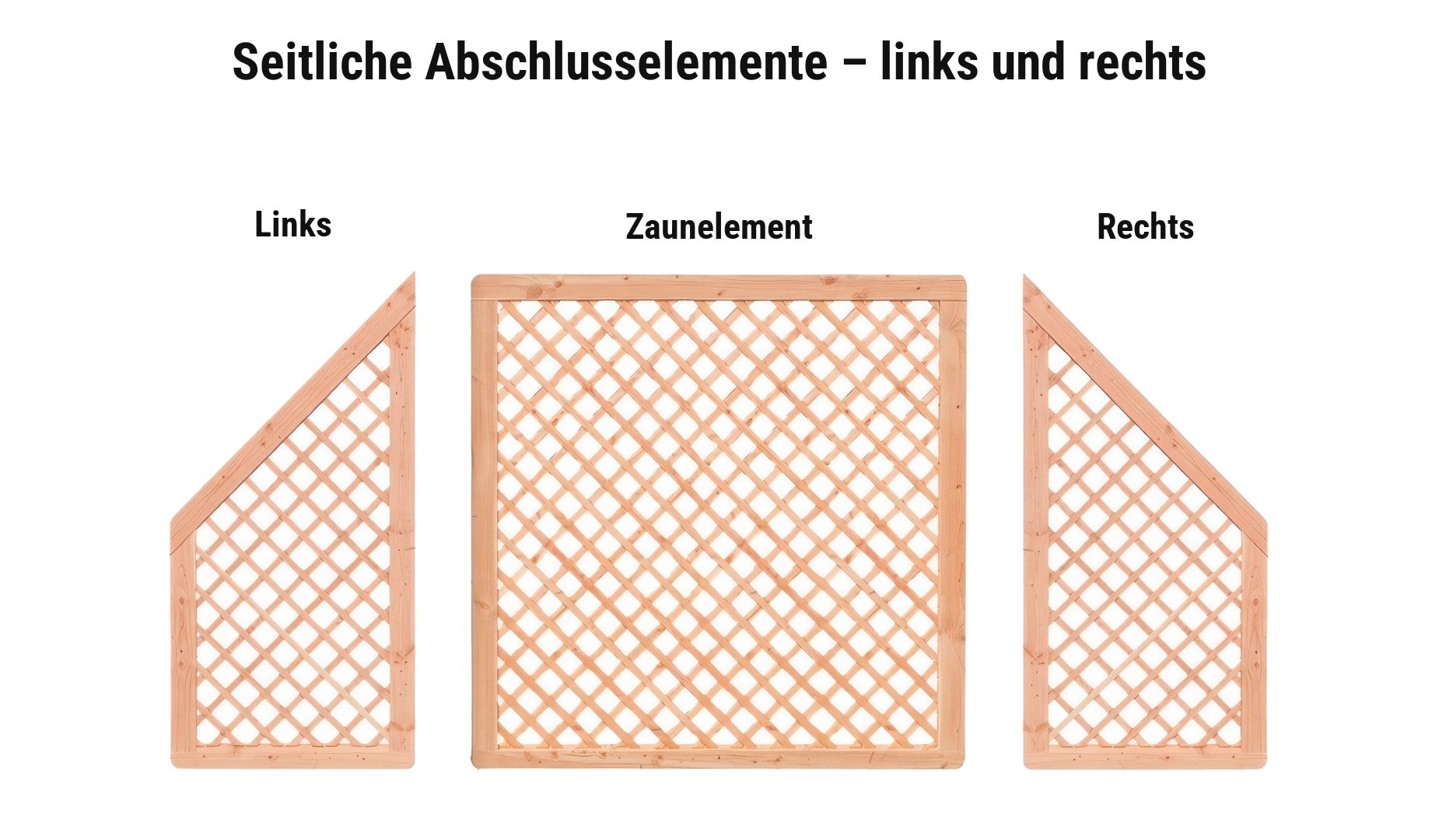 Rankhilfen Douglasie: seitliche Abschlusselemente 88,5 cm breit für das linke oder rechte Zaunende