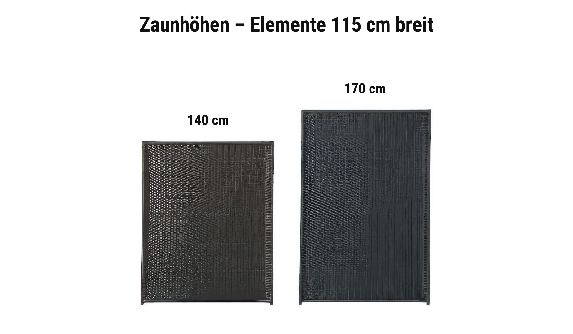Zaunhöhen Rattan Sichtschutz Madrid: Elemente 115 cm breit, 140 oder 170 cm hoch