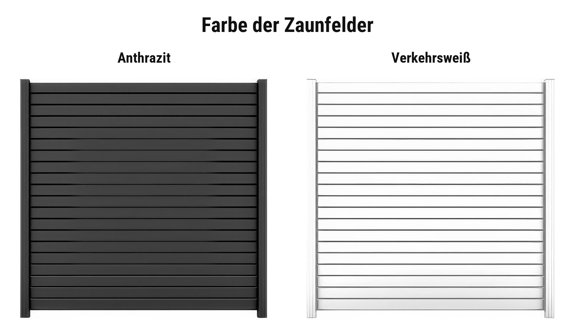 Farbauswahl Rhombussichtschutz Heiligenhafen: Bausätze in Anthrazit oder Verkehrsweiß