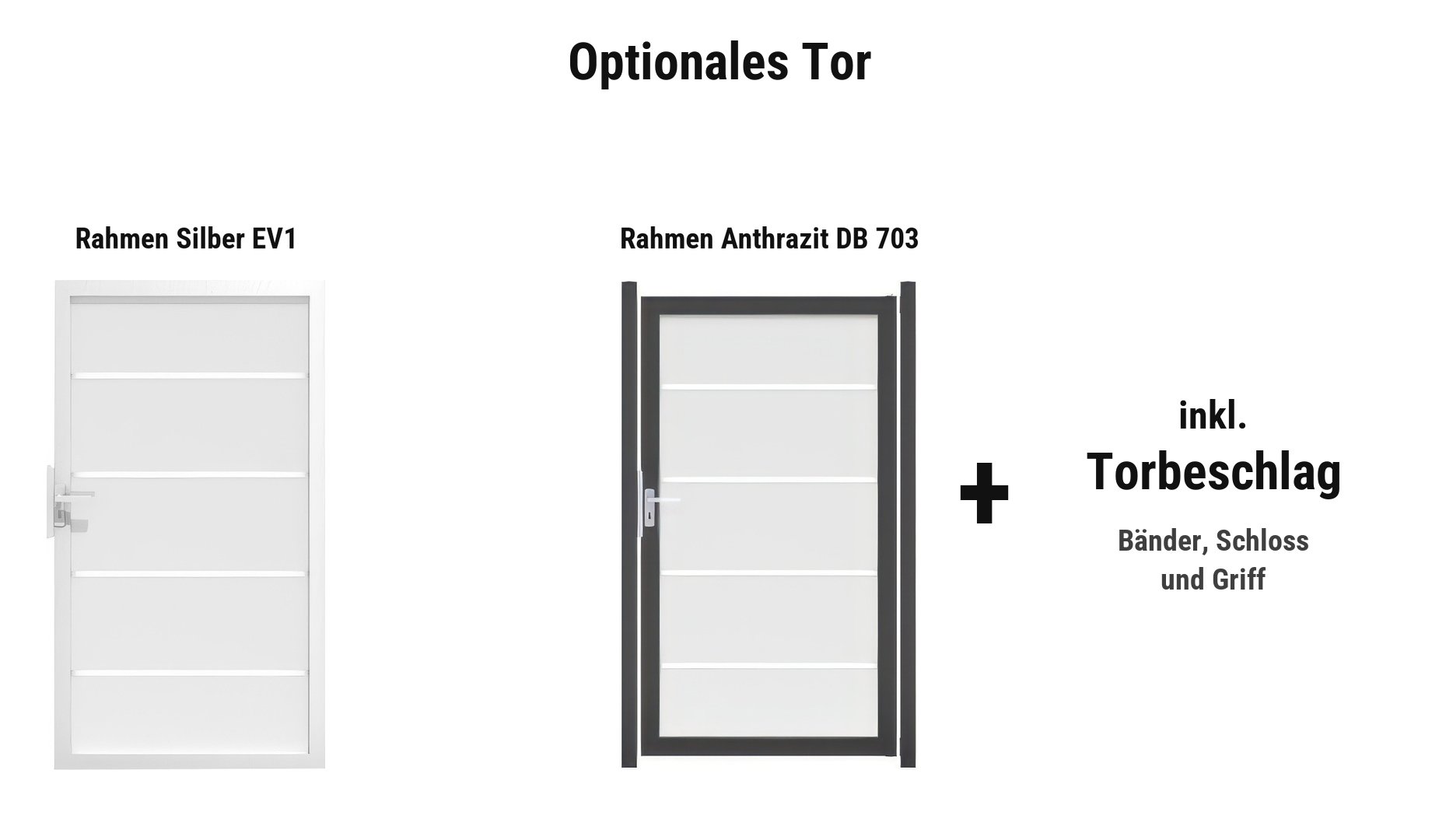 Tor Aalborg: ca. 100 x 180 cm, DIN links oder rechts, Rahmen Silber EV1 oder Anthrazit DB 703