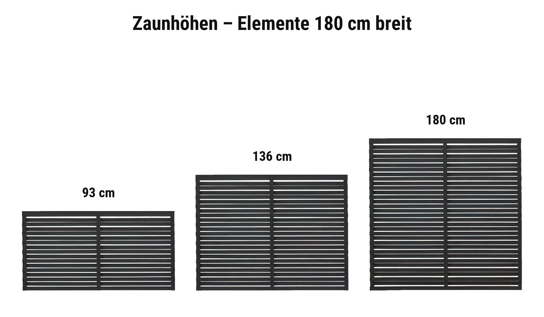 Osaka Schwarz: 93 cm, 136 cm, 180 cm