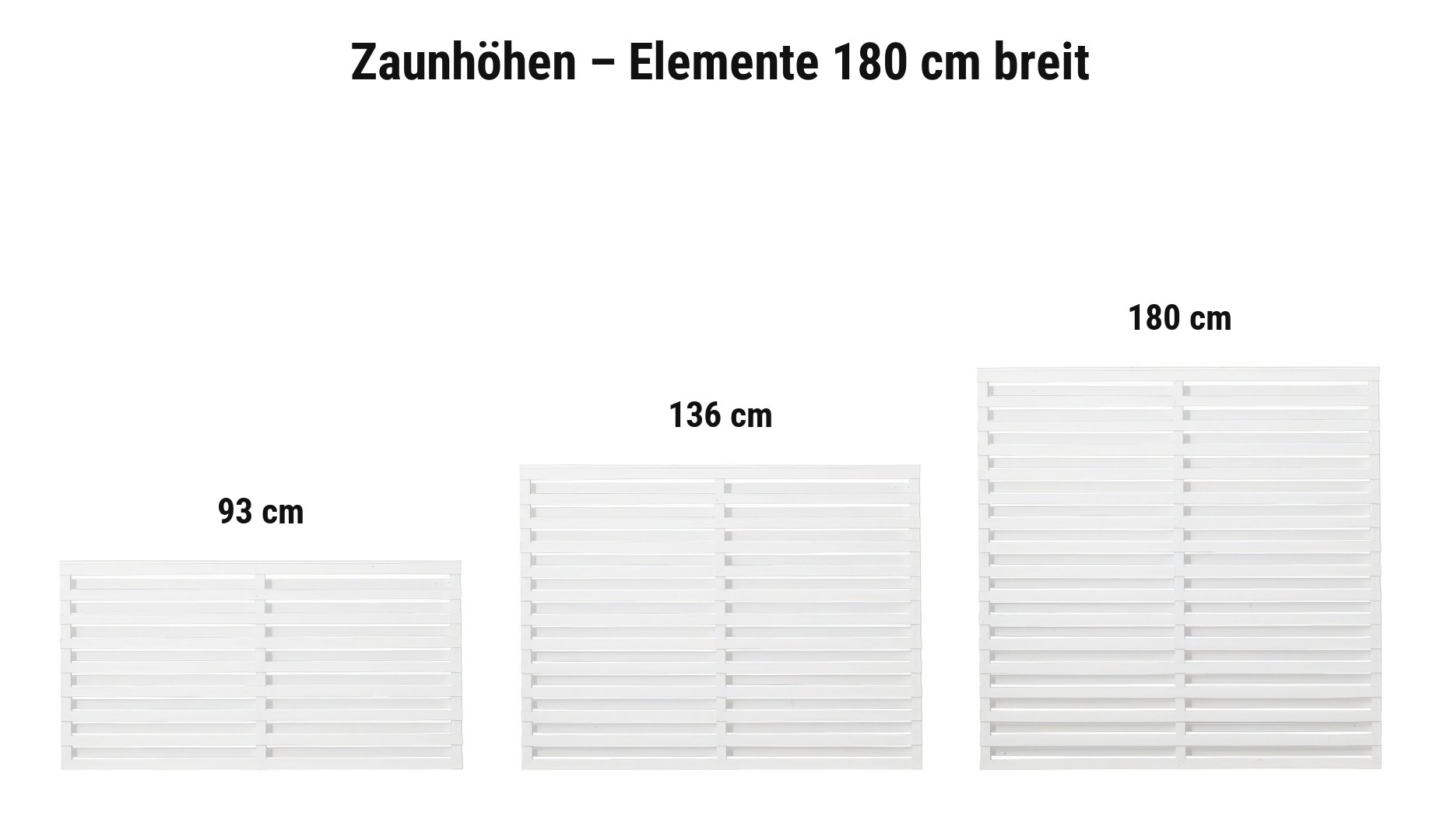 Osaka Weiß: 93 cm, 136 cm, 180 cm