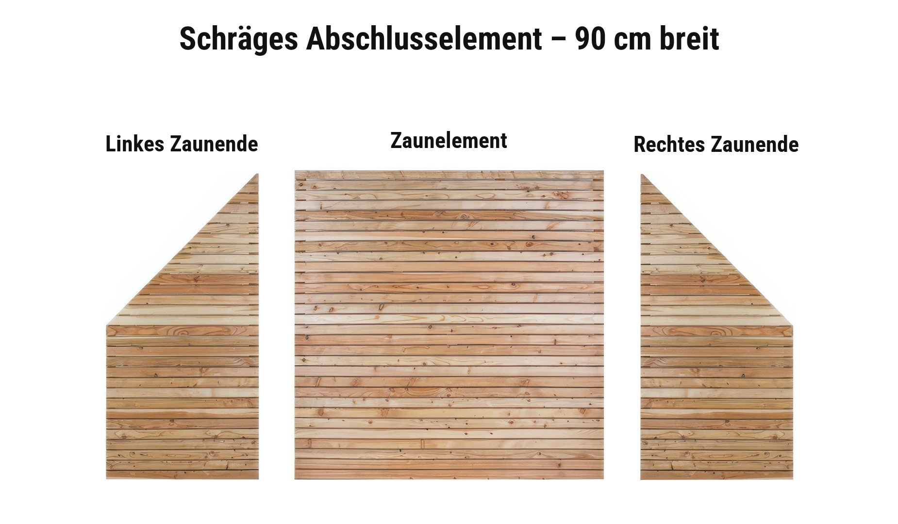Sichtschutz Rhombus II: schräges Abschlusselement 90 cm breit am linken oder rechten Zaunende