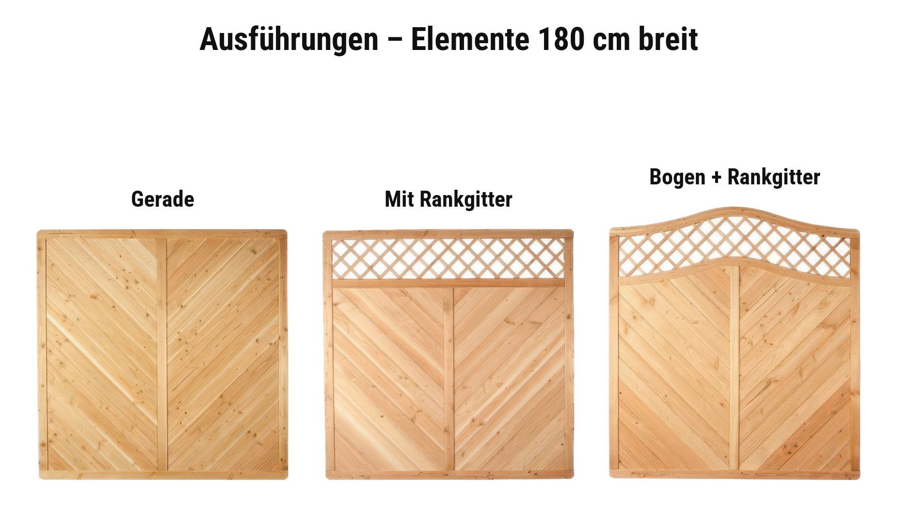 Sichtschutz Taunus: Gerade, Mit Rankgitter, Bogen + Rankgitter