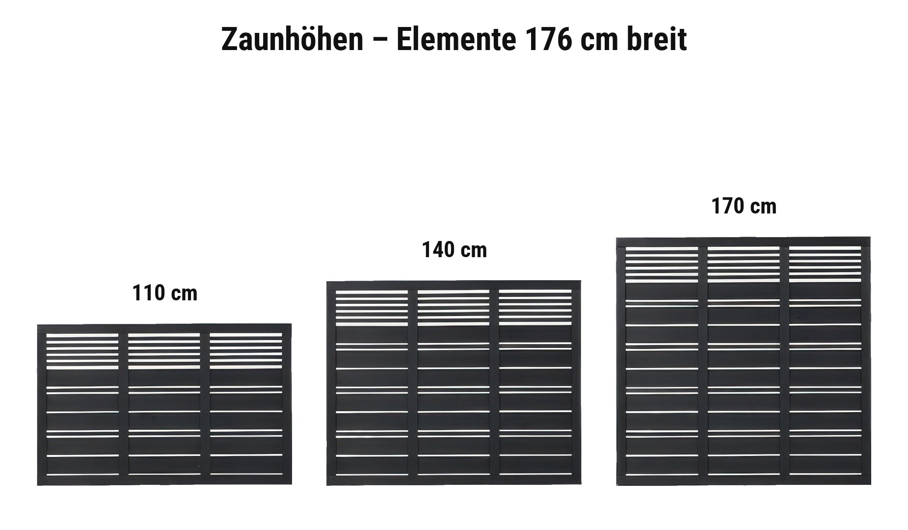 Silence Schwarz: 110 cm, 140 cm, 170 cm