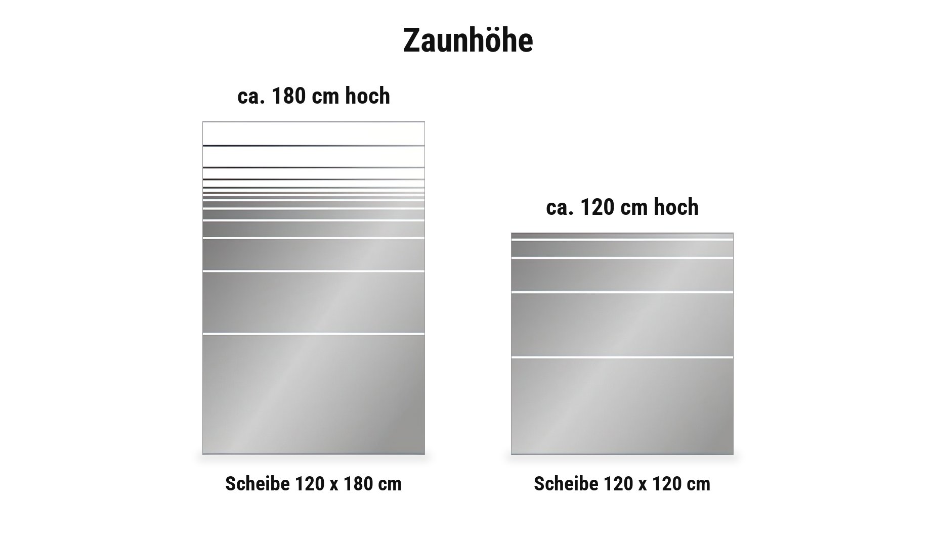 Glasscheibe San Juan: 120 x 120 cm oder 120 x 180 cm aus 8 mm ESG