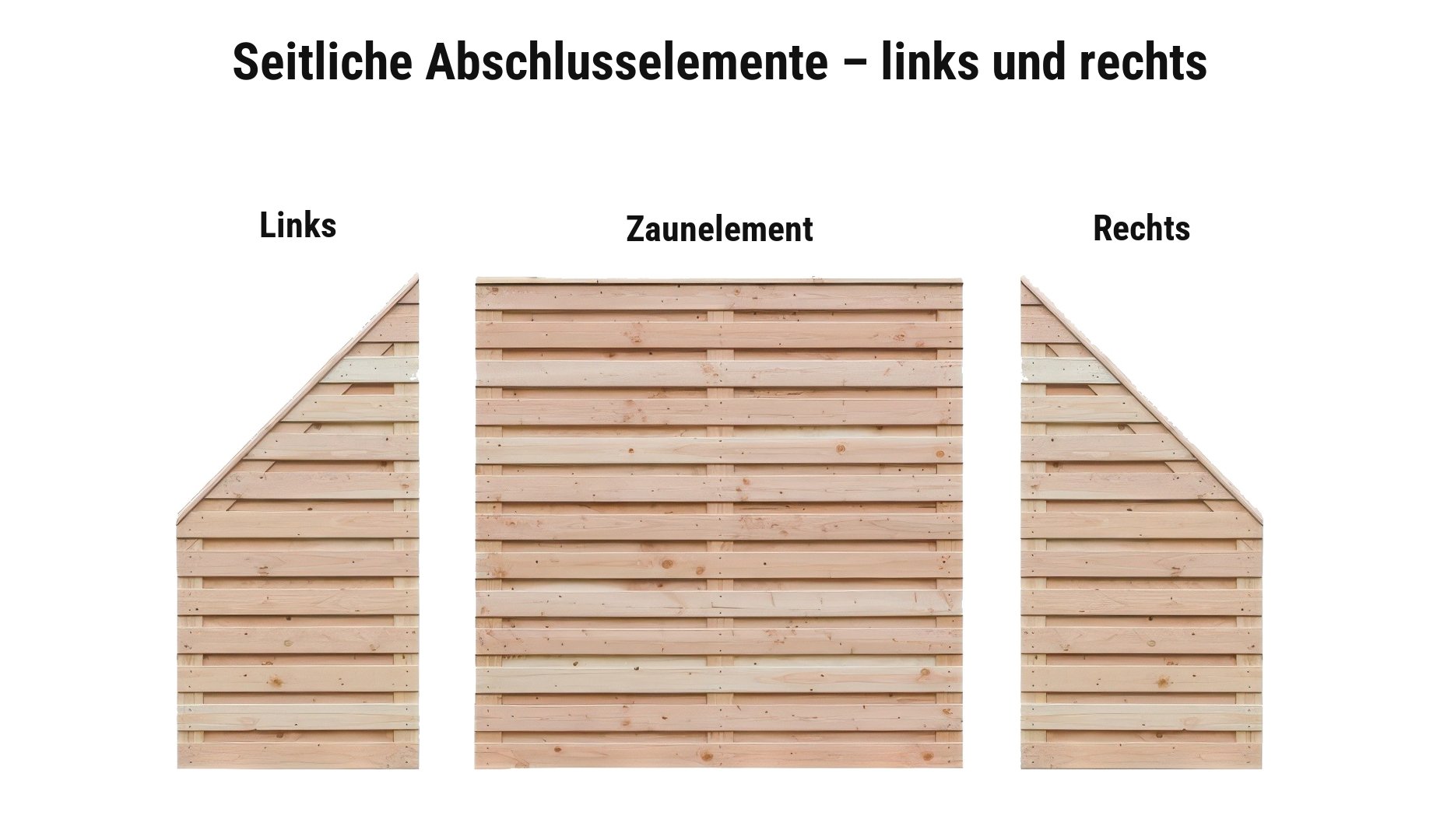 Genf: seitliche Abschlusselemente 88,5 cm breit für das linke oder rechte Zaunende