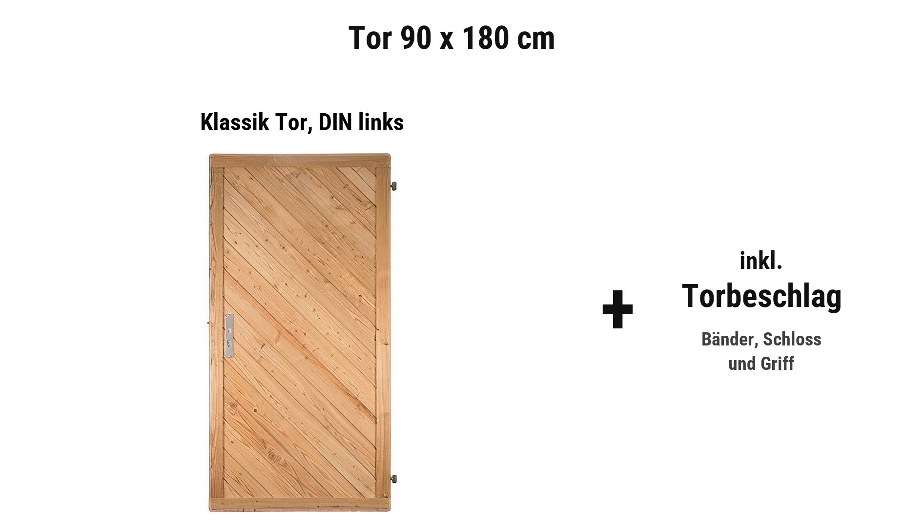 Tor Sichtschutzwand Klassik 90 x 180 cm inkl. Torpfosten
