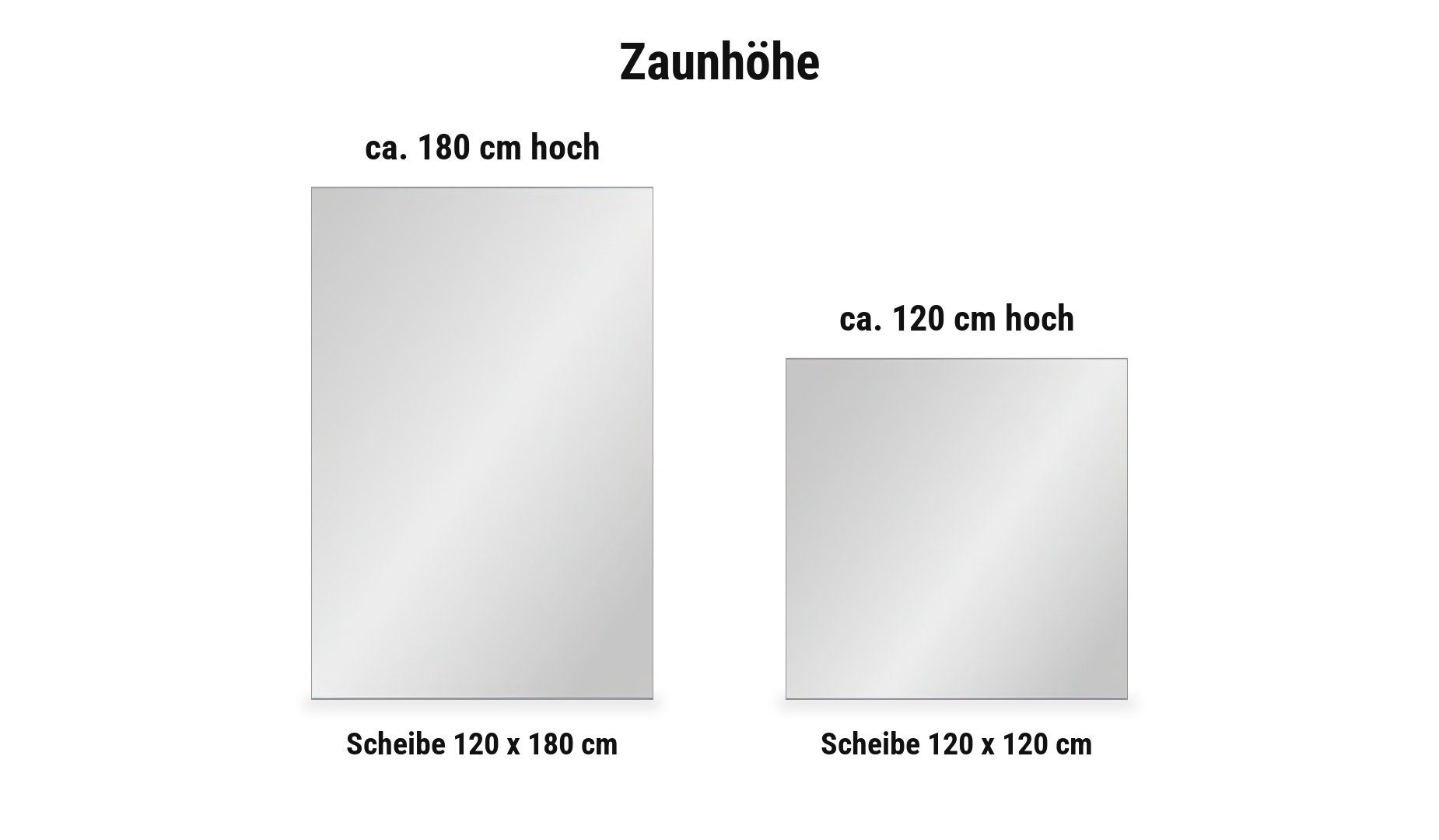 Glasscheibe San Remo: 120 x 120 cm oder 120 x 180 cm aus 8 mm ESG