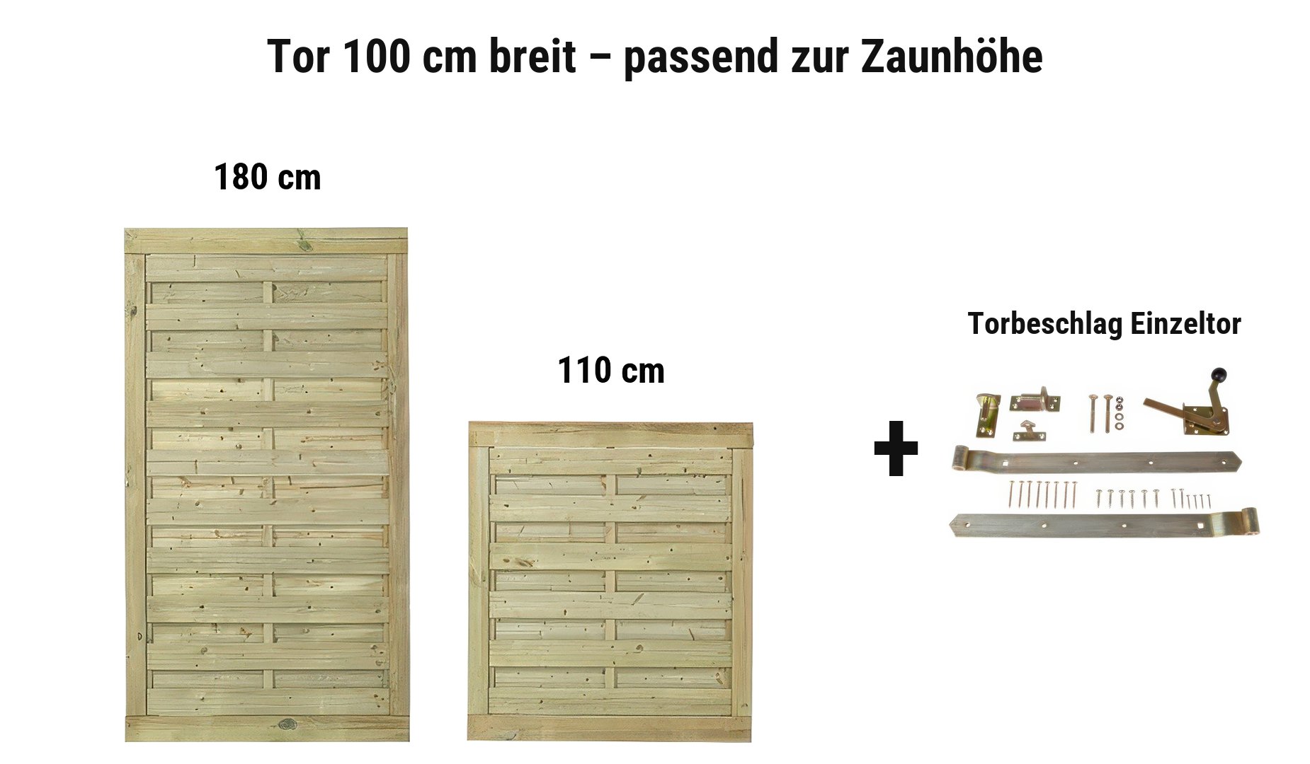Newline Tor 100 cm breit in 180 oder 110 cm Höhe inkl. Torpfosten und Torbeschlag