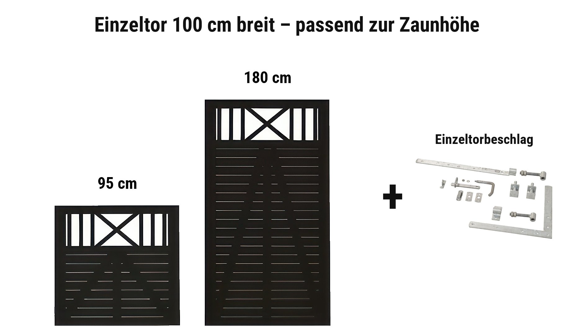 Einzeltor Nostalgi Schwarz 100 cm breit passend zur Zaunhöhe