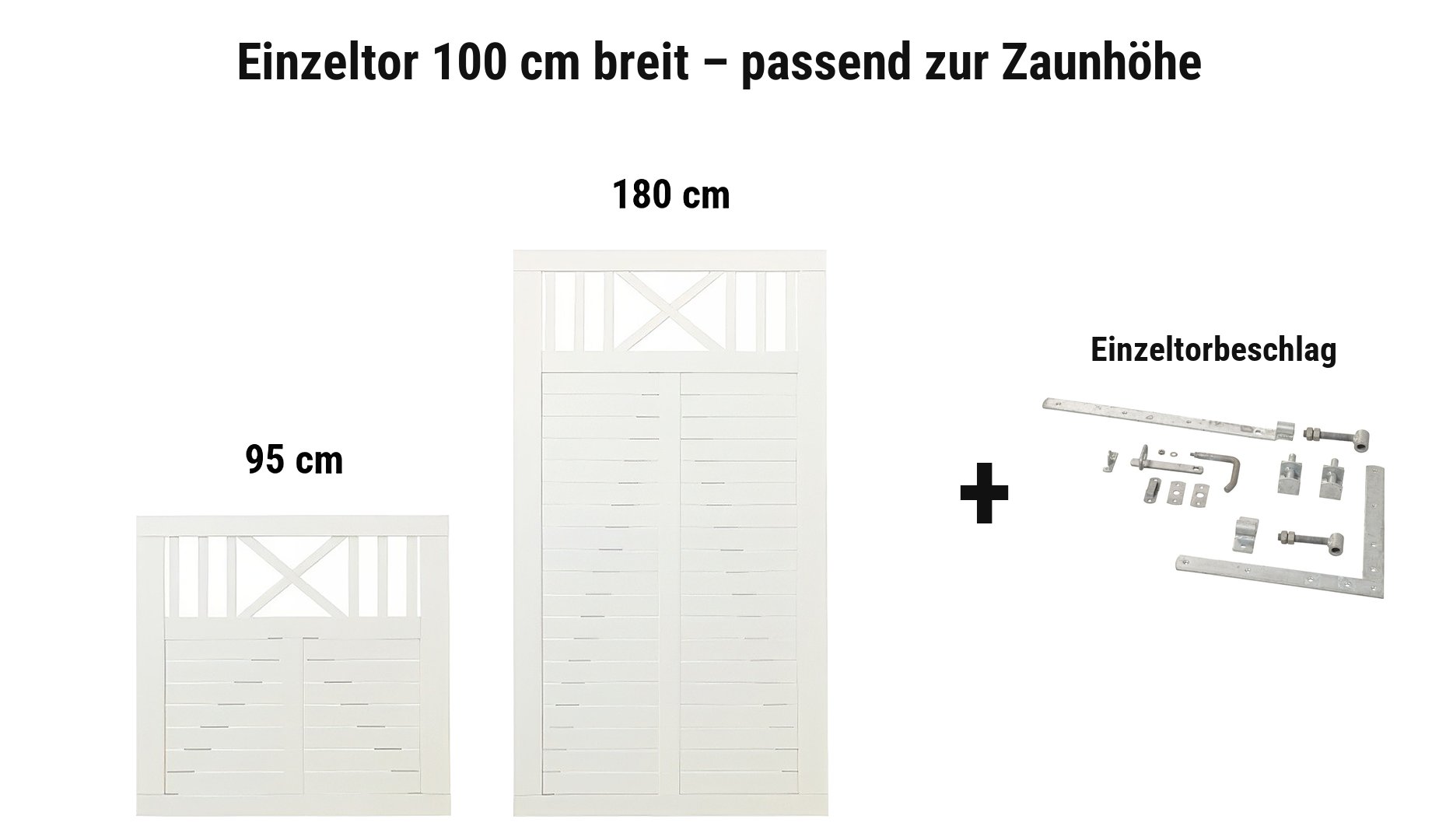Einzeltor Nostalgi Weiß 100 cm breit passend zur Zaunhöhe