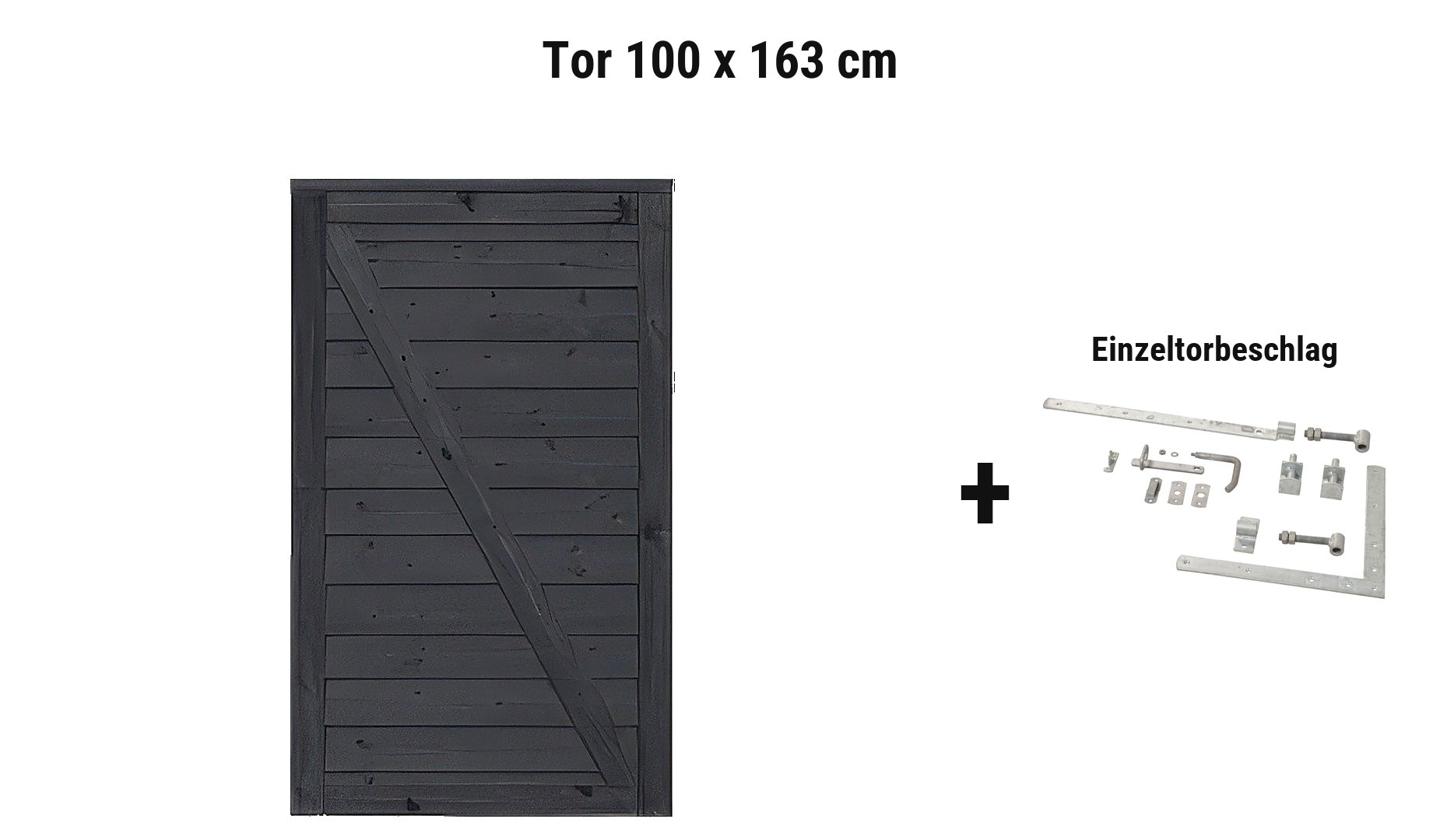 Tor Klink 100 x 163 cm passend zum Steckzaun System Klink Schwarz