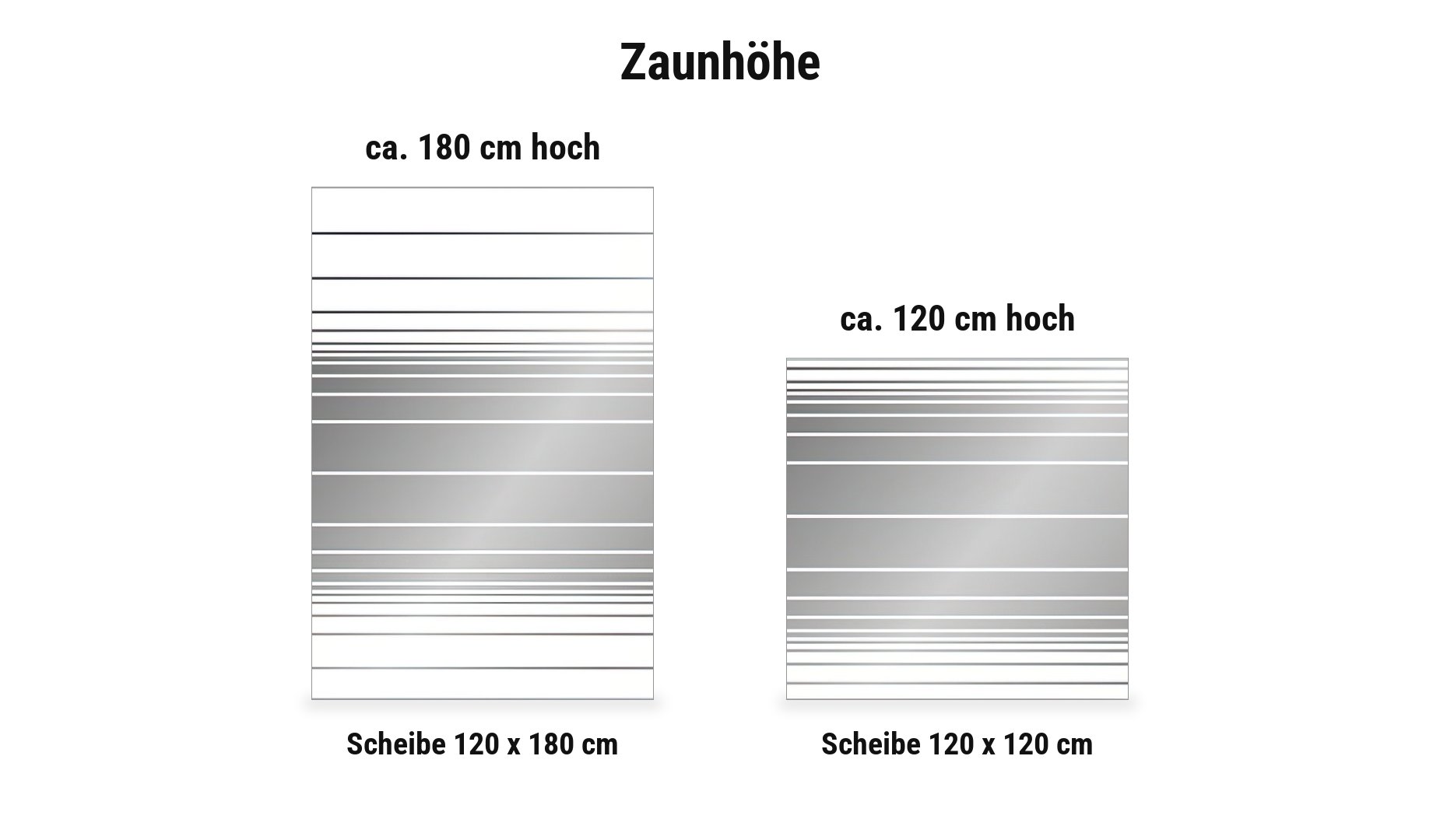 Glasscheibe San Francisco: 120 x 120 cm oder 120 x 180 cm aus 8 mm ESG