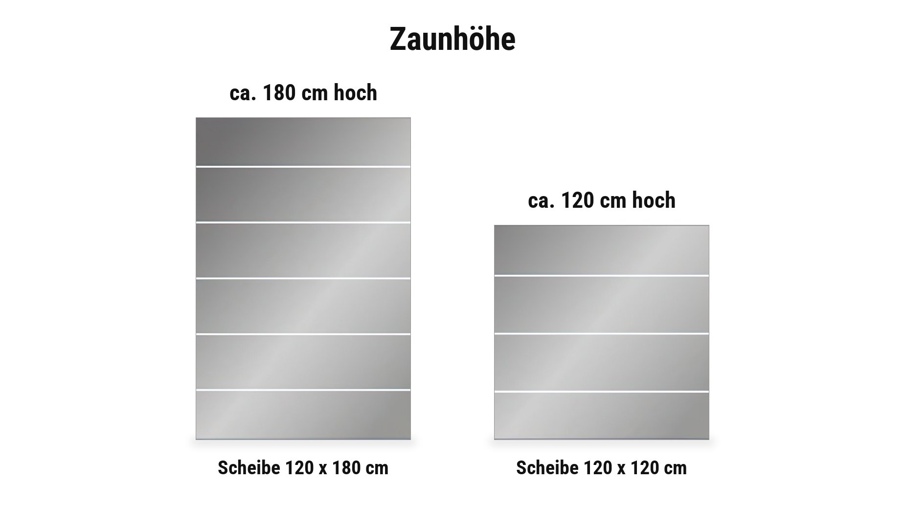 Glasscheibe San Marino: 120 x 120 cm oder 120 x 180 cm aus 8 mm ESG